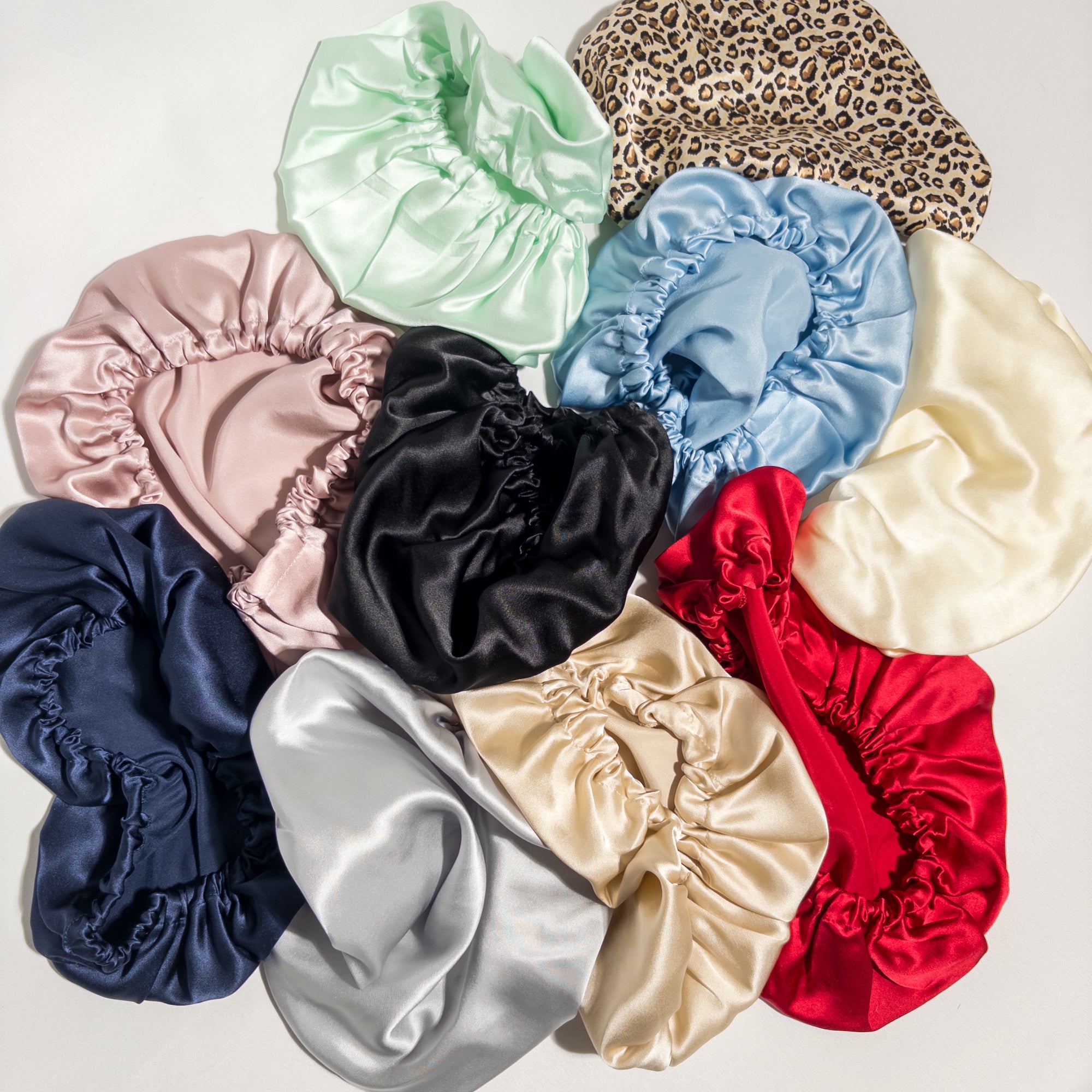 Pure Silk Sleep Cap Bonnet Leopard Print