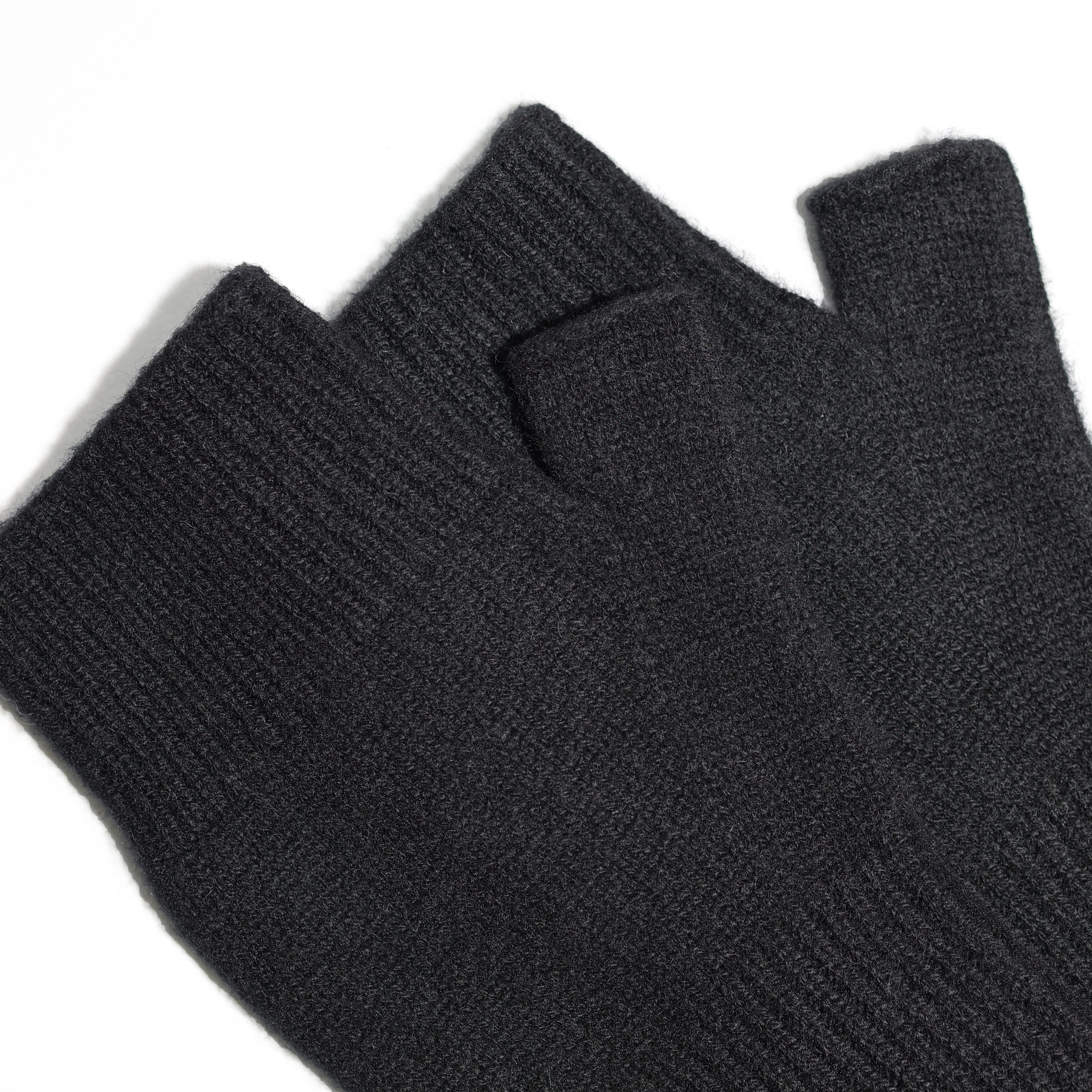 Fingerless Cashmere Gloves Black
