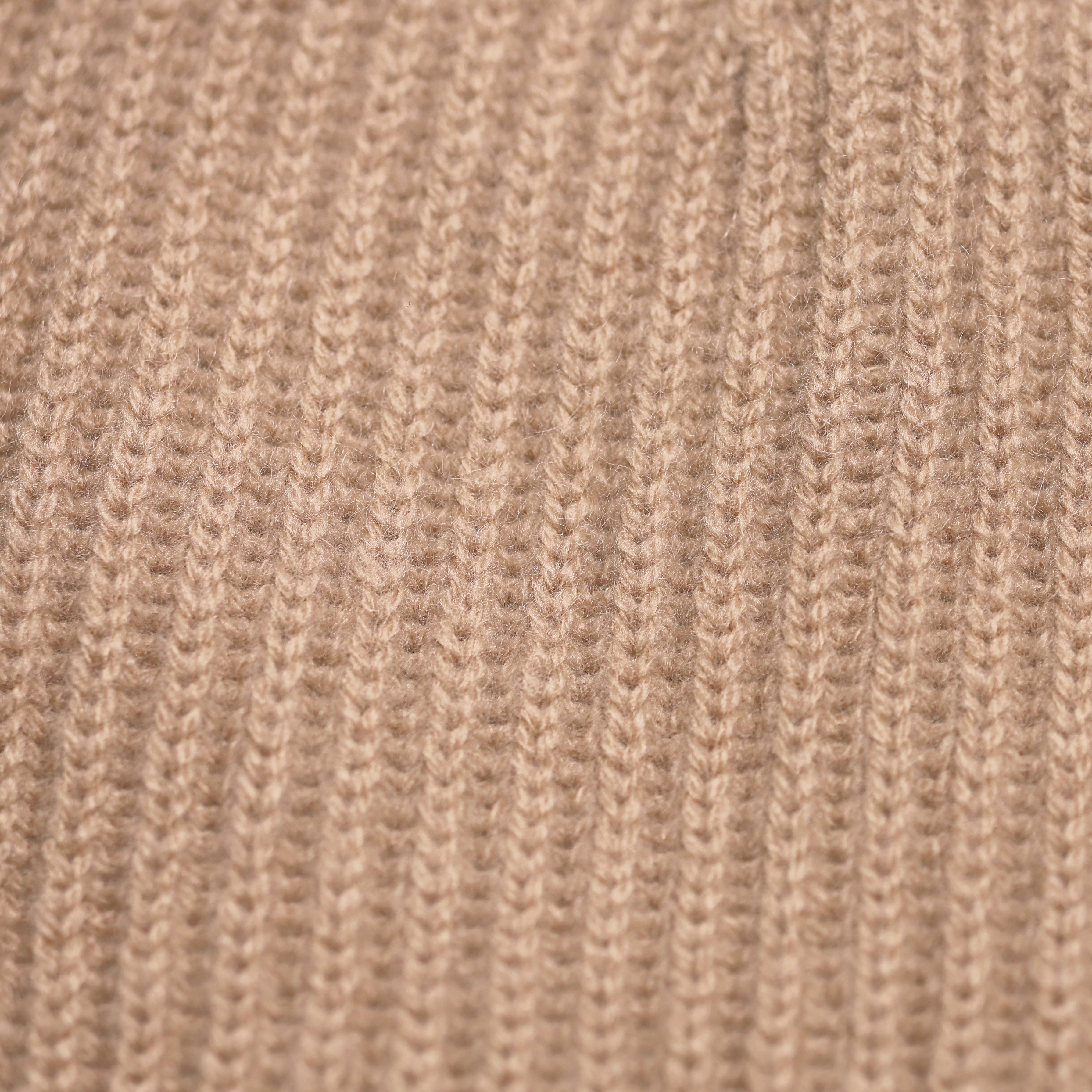 Cashmere Ribbed Beanie Camel