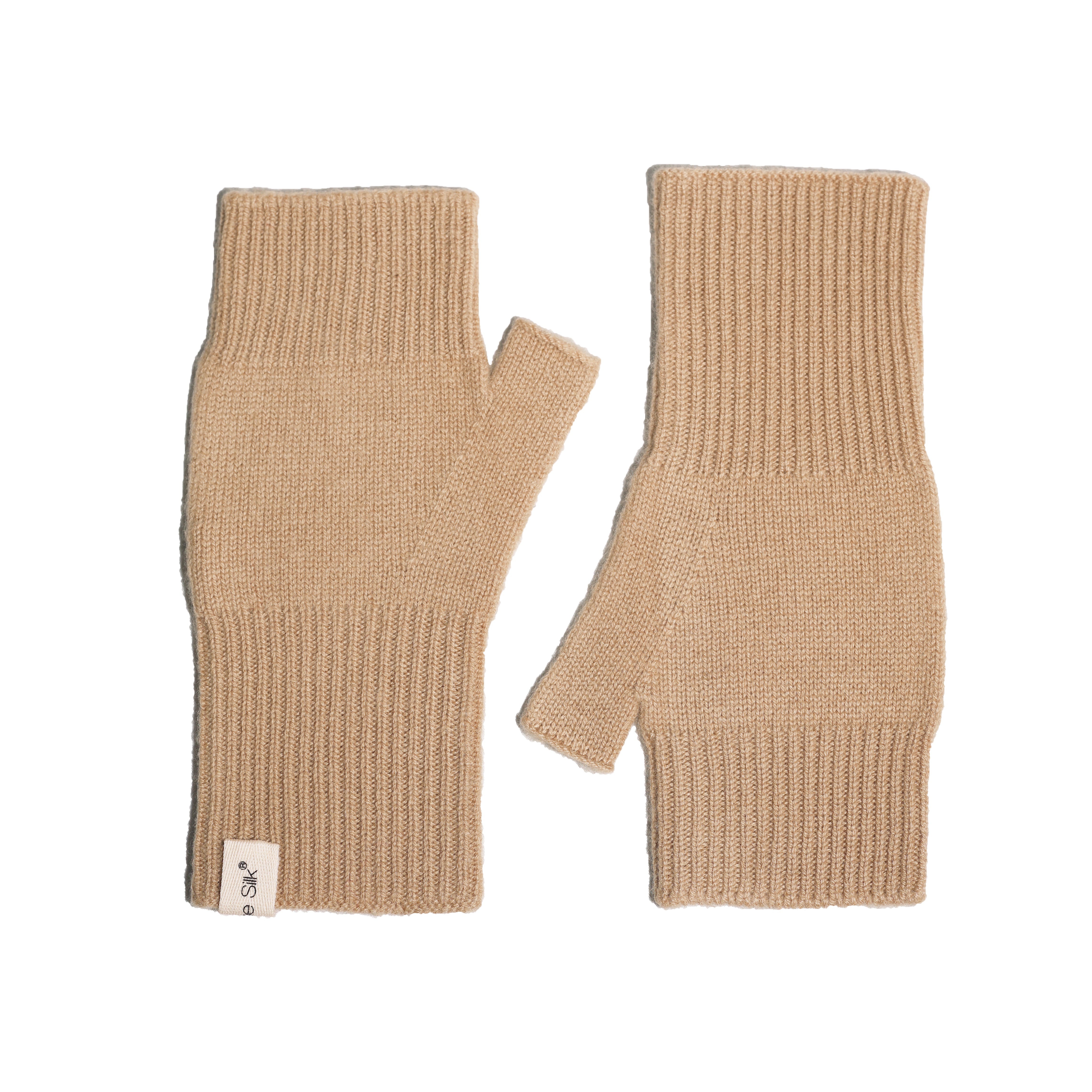 Fingerless Cashmere Gloves Camel