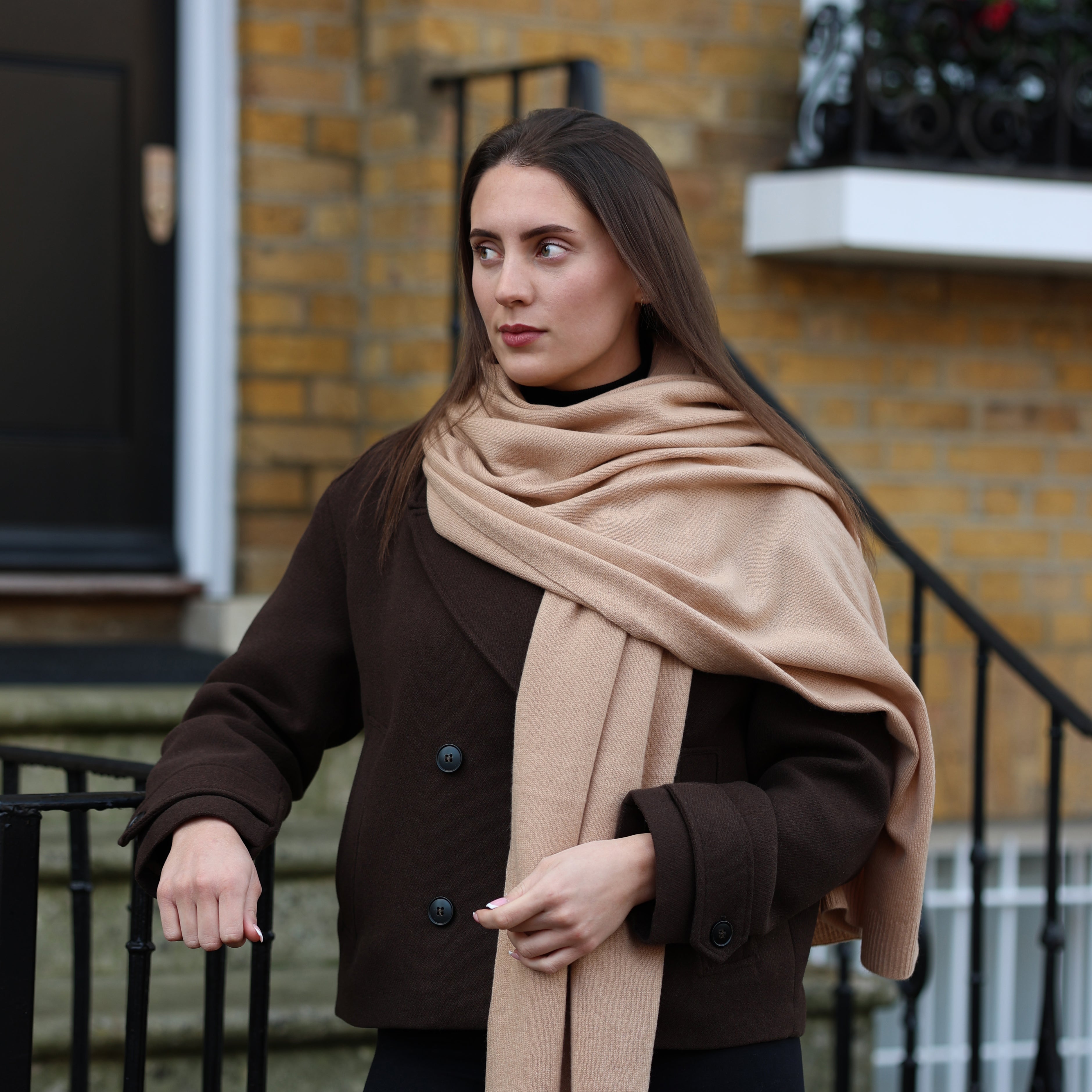 Cashmere Wrap Shawl Camel