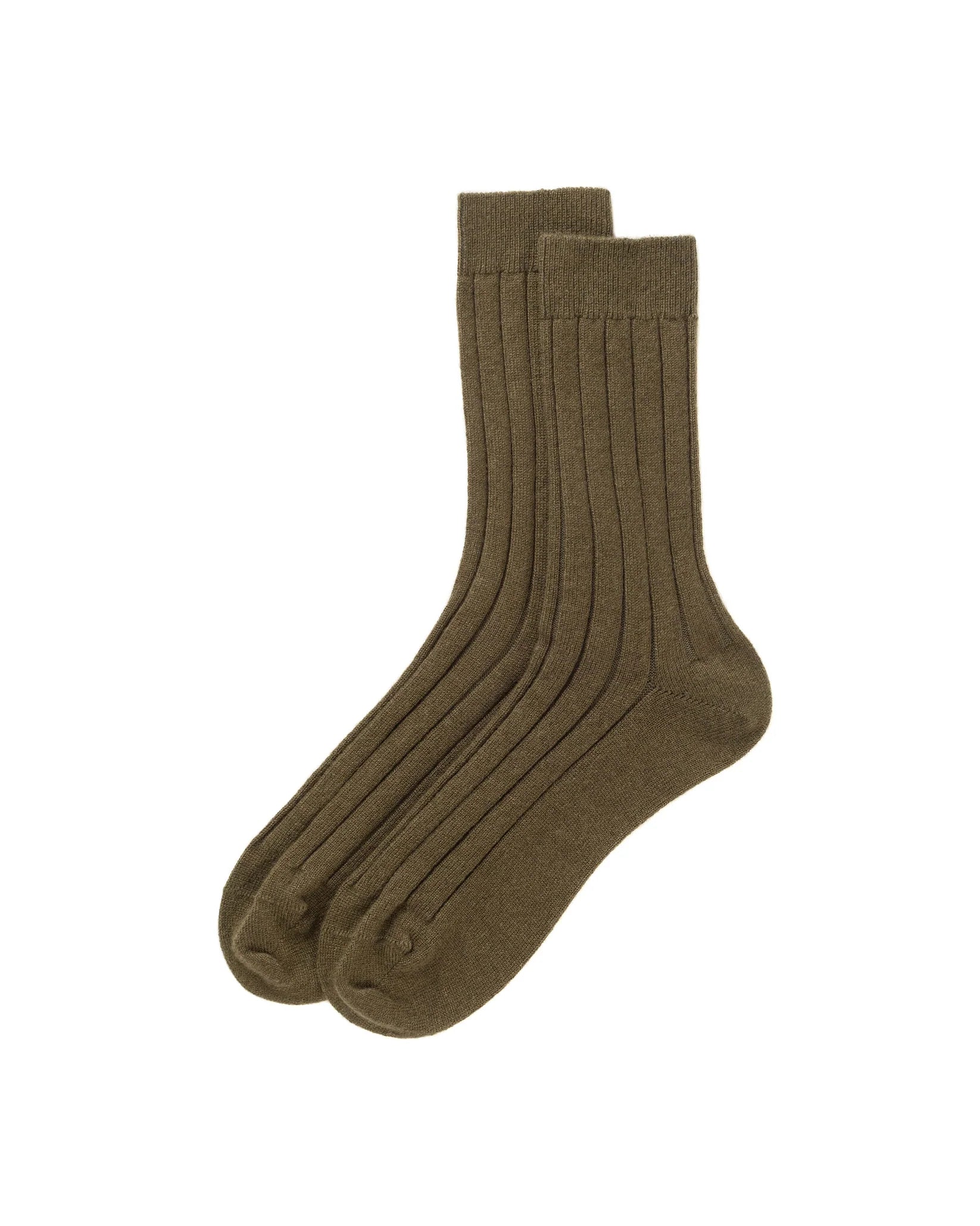 Mens Cashmere Socks Olive