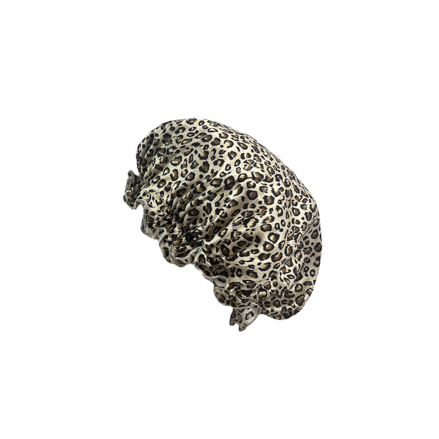 Pure Silk Sleep Cap Bonnet Leopard Print