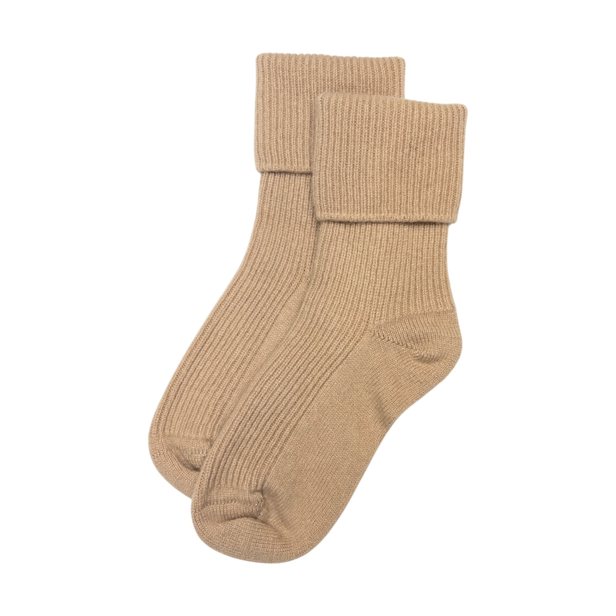 Ladies Pure Cashmere Bed Socks Fawn