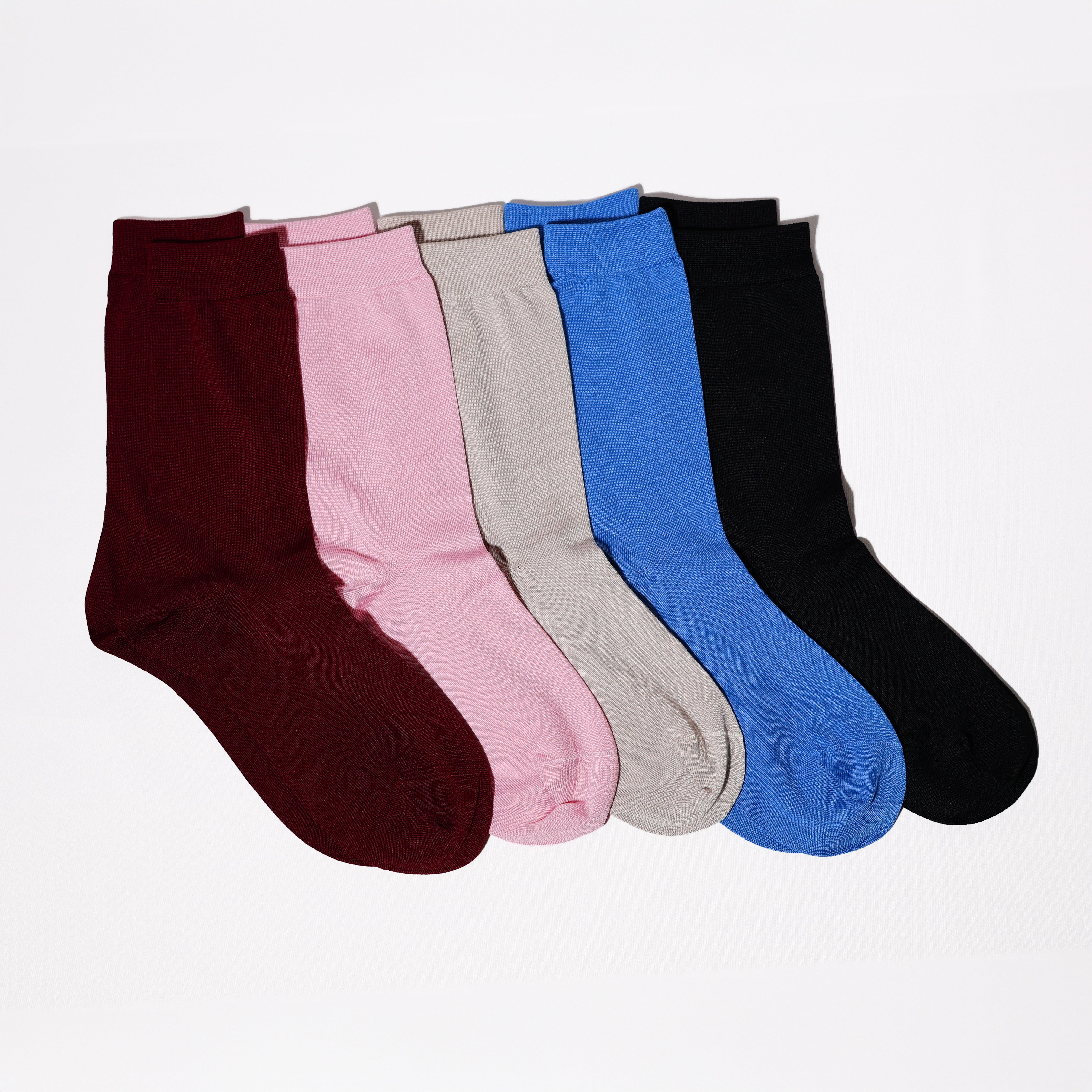 5 Pairs of Ladies' Pure Silk Socks Mixed