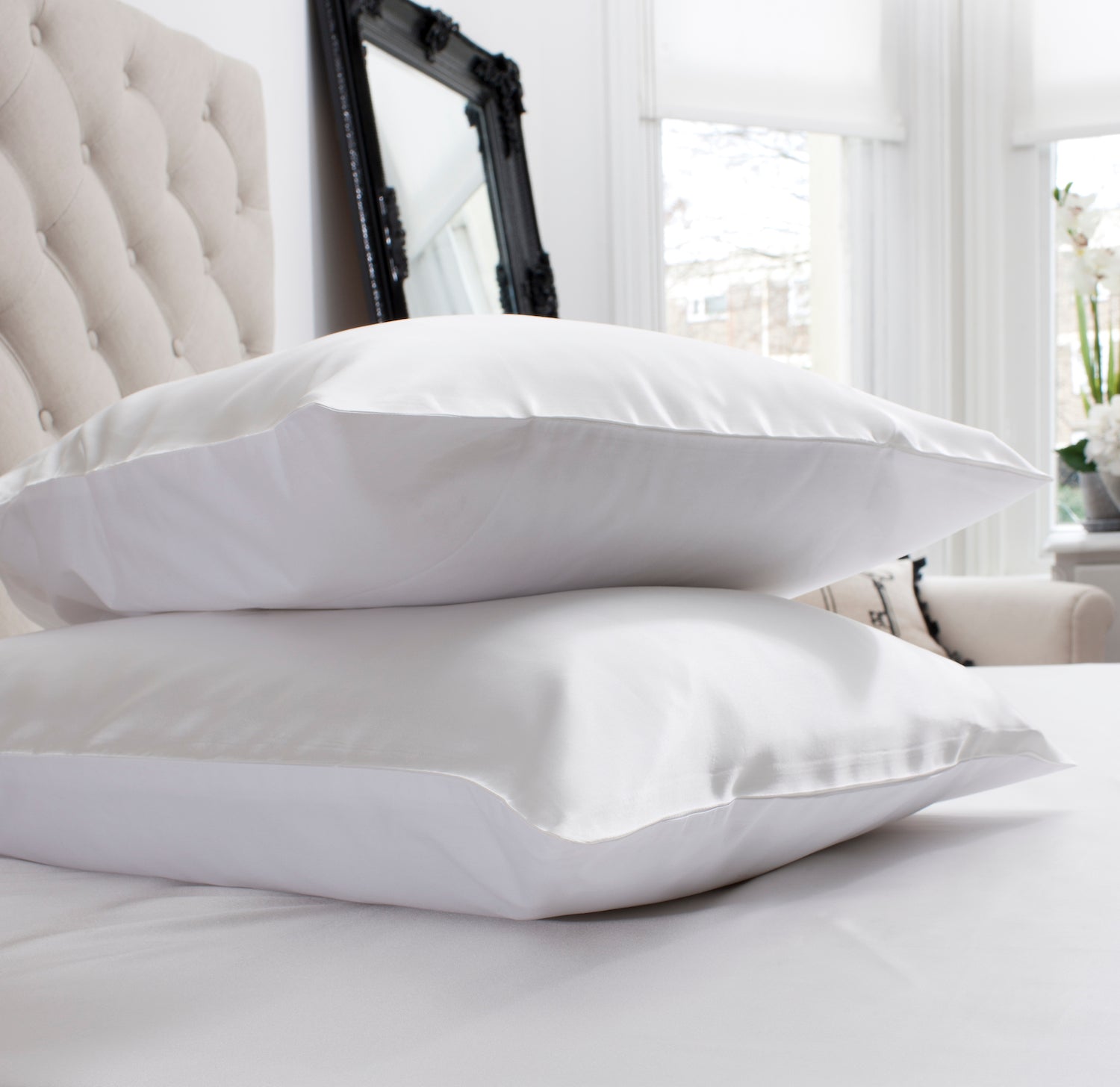 Silk Pillowcase with Cotton Underside Jasmine Silk