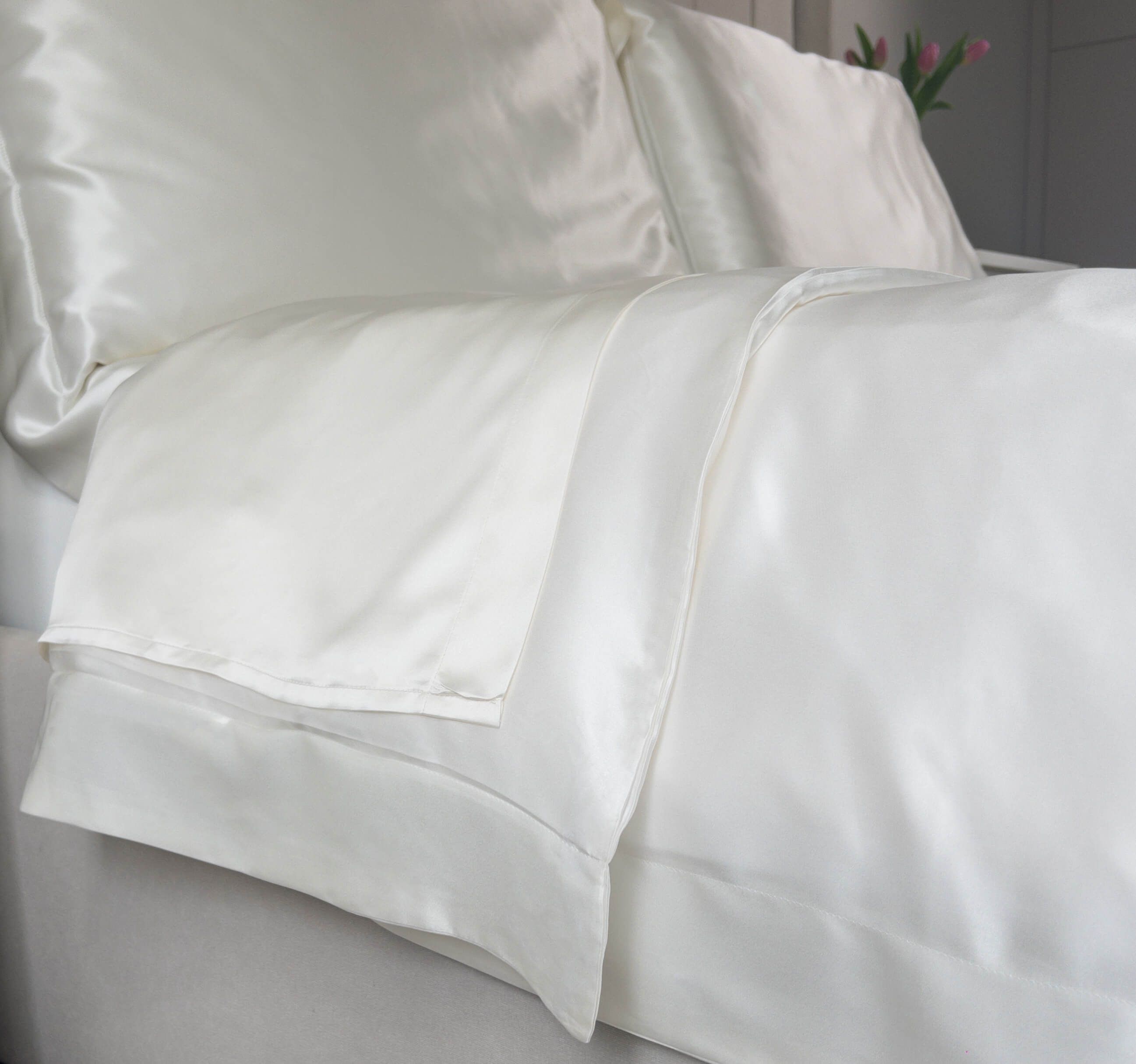 22 Momme Ivory Silk Flat Sheet