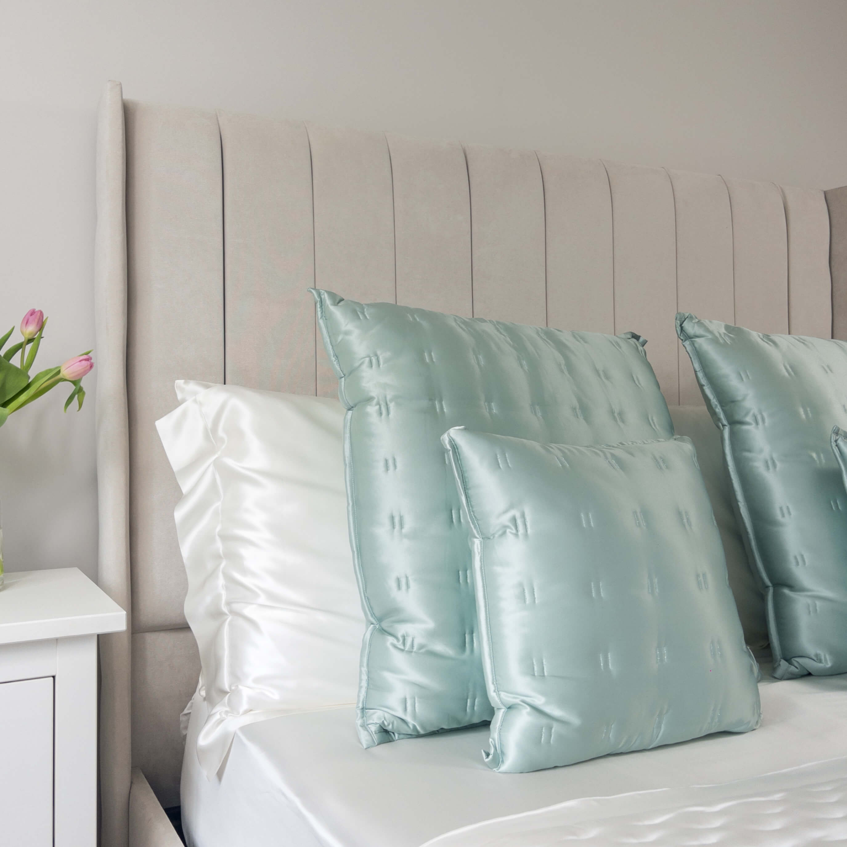 Duck Egg Pure Silk Cushion