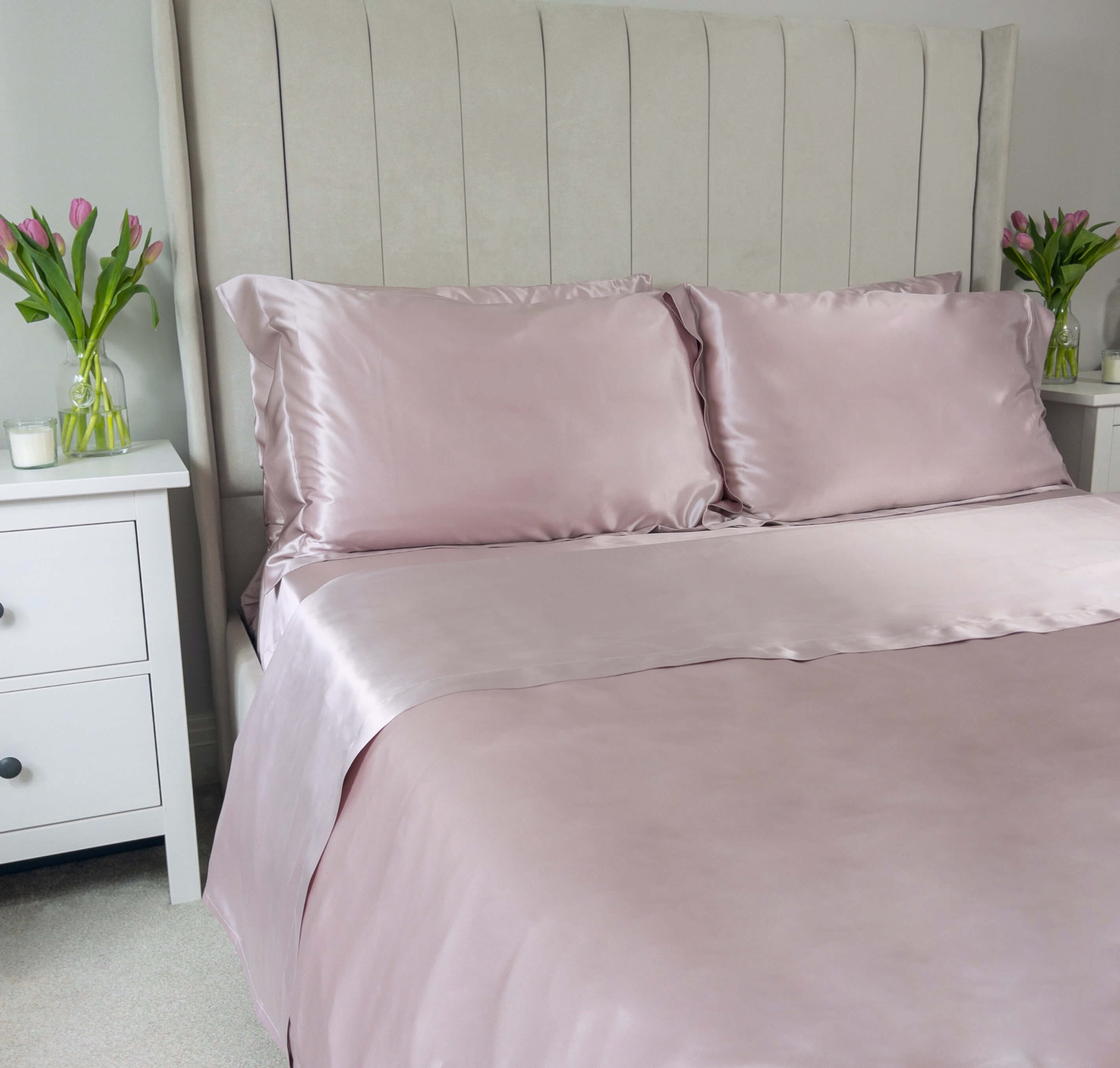 19 Momme Pink 6PCs Silk Duvet Cover Set