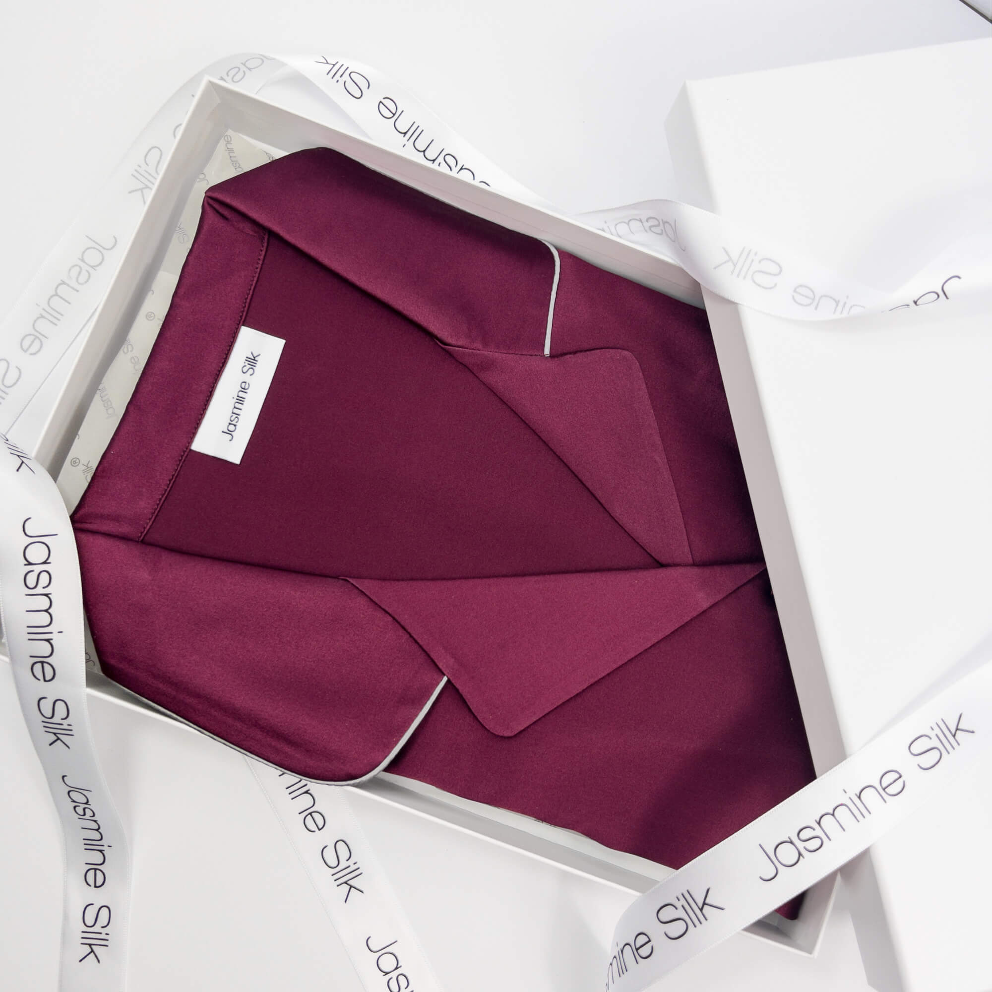 Ladies Pure Silk Burgundy Pyjamas