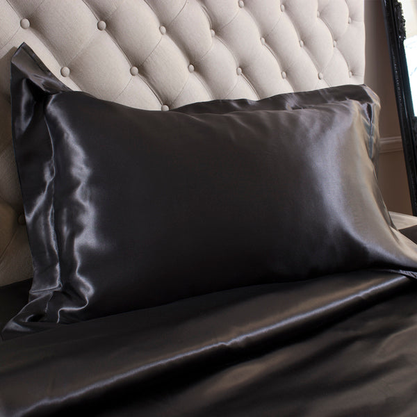 Black Oxford Square Silk Pillowcase