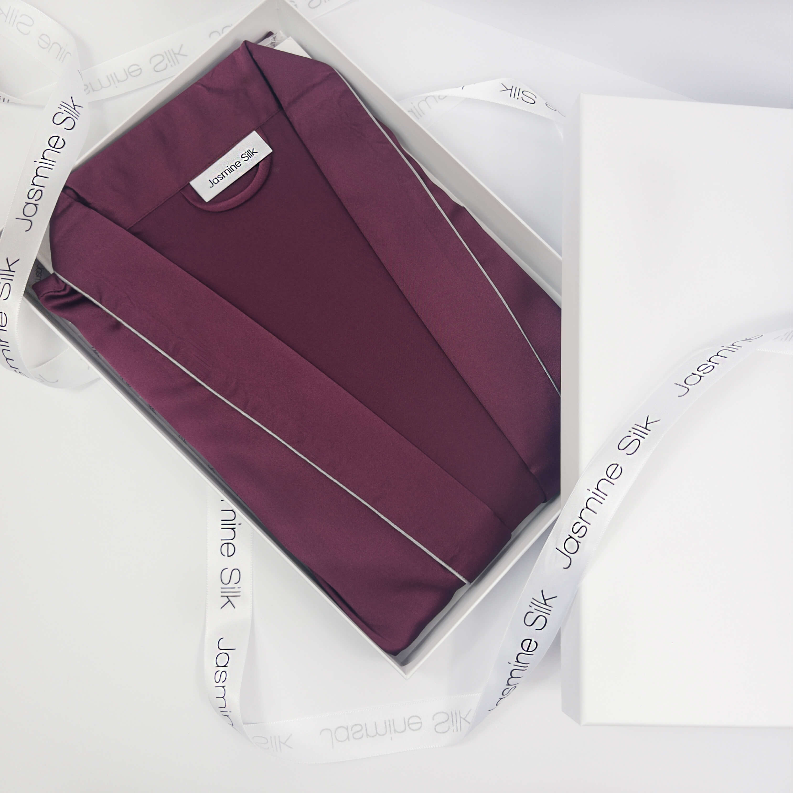 Mens Burgundy Silk Dressing Gown