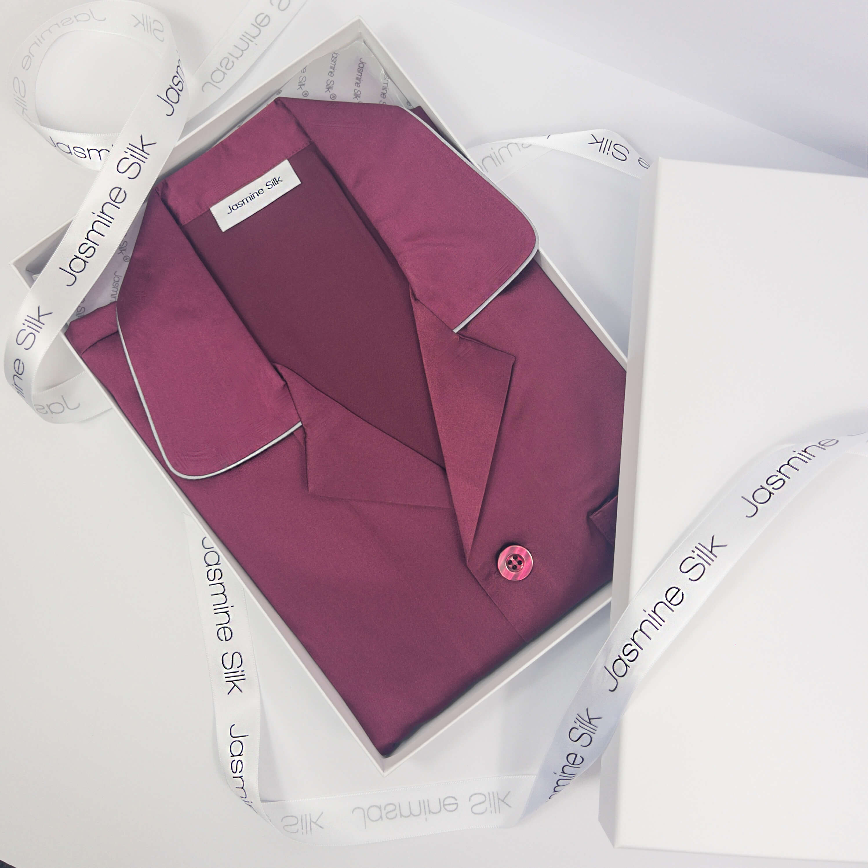 Mens Burgundy Pure Silk Pyjamas