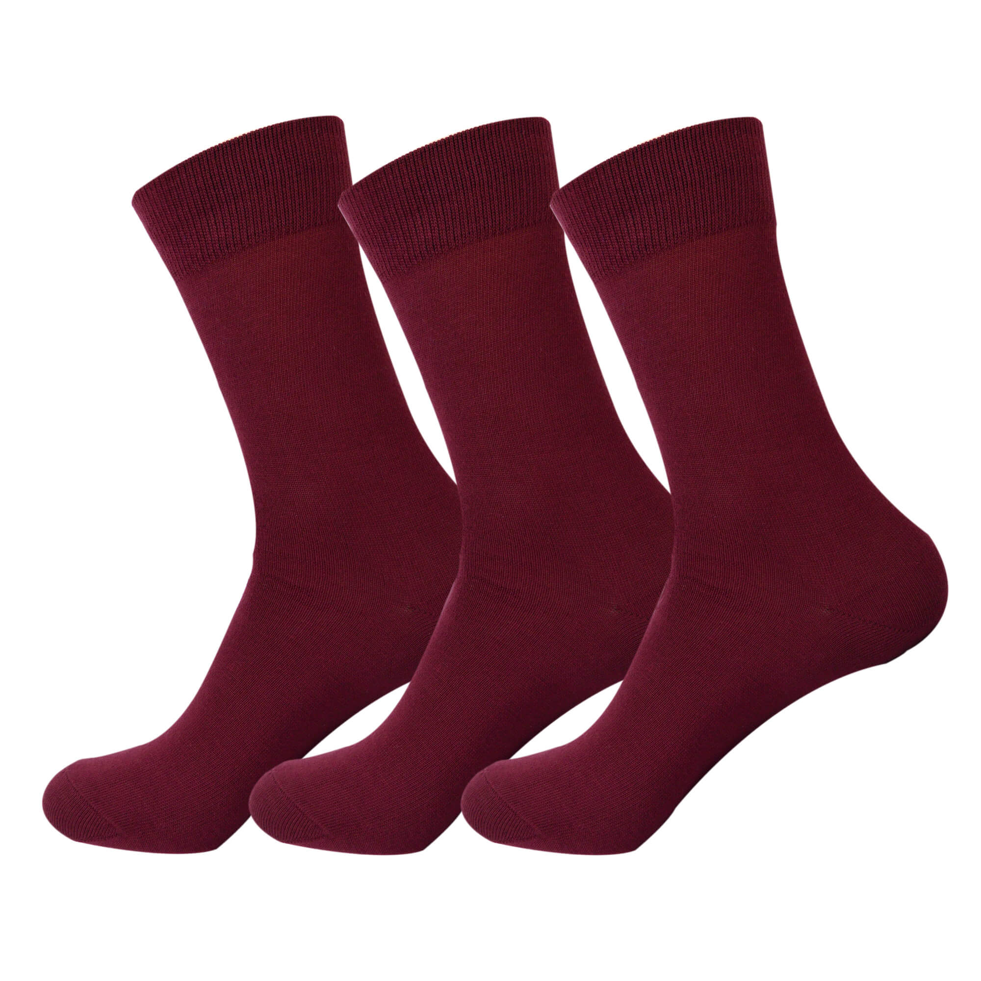 3 Pairs of Men's Supersoft Pure Bamboo Socks Burgundy