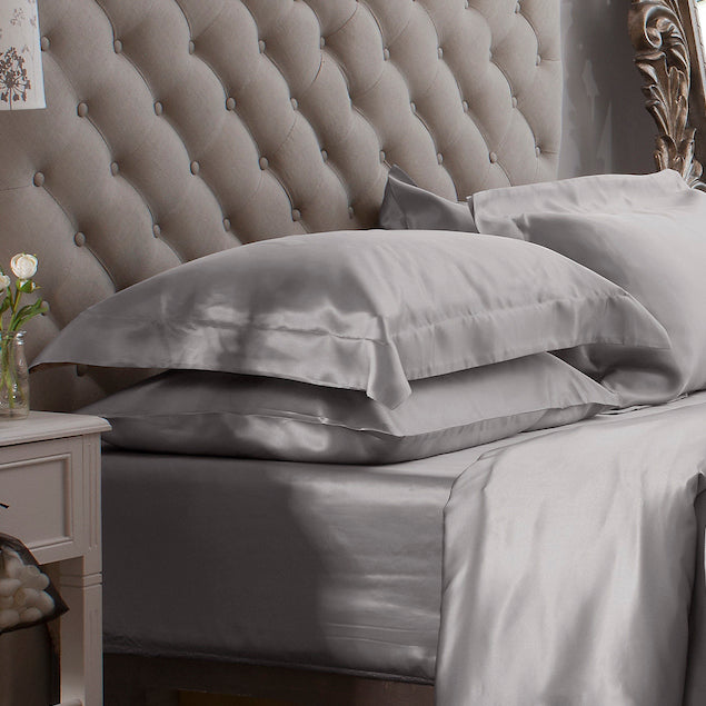 22 Momme Grey Oxford King Silk Pillowcase