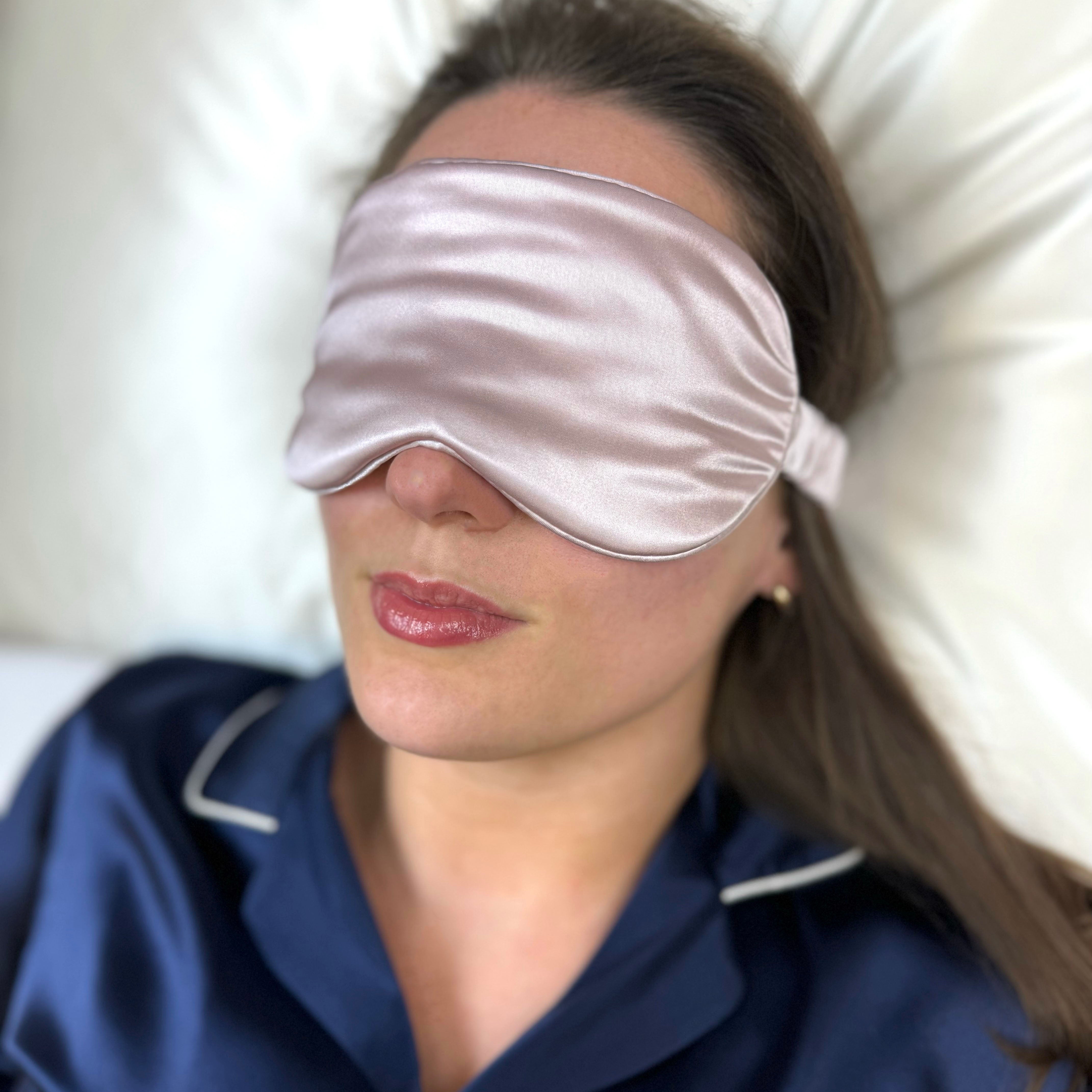 Silk Sleep Eye Mask With Silk Strap Pink