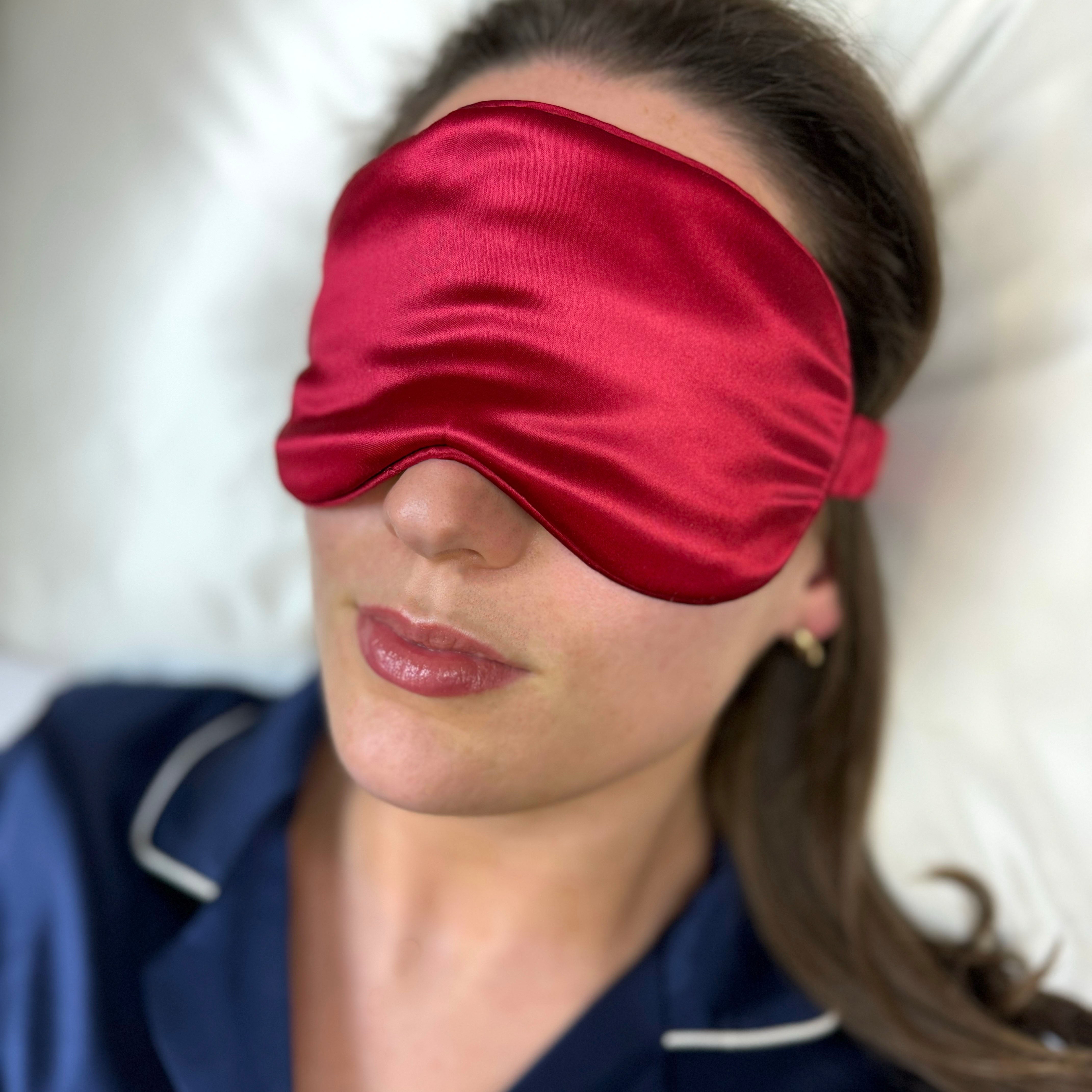 Silk Sleep Eye Mask With Silk Strap Burgundy