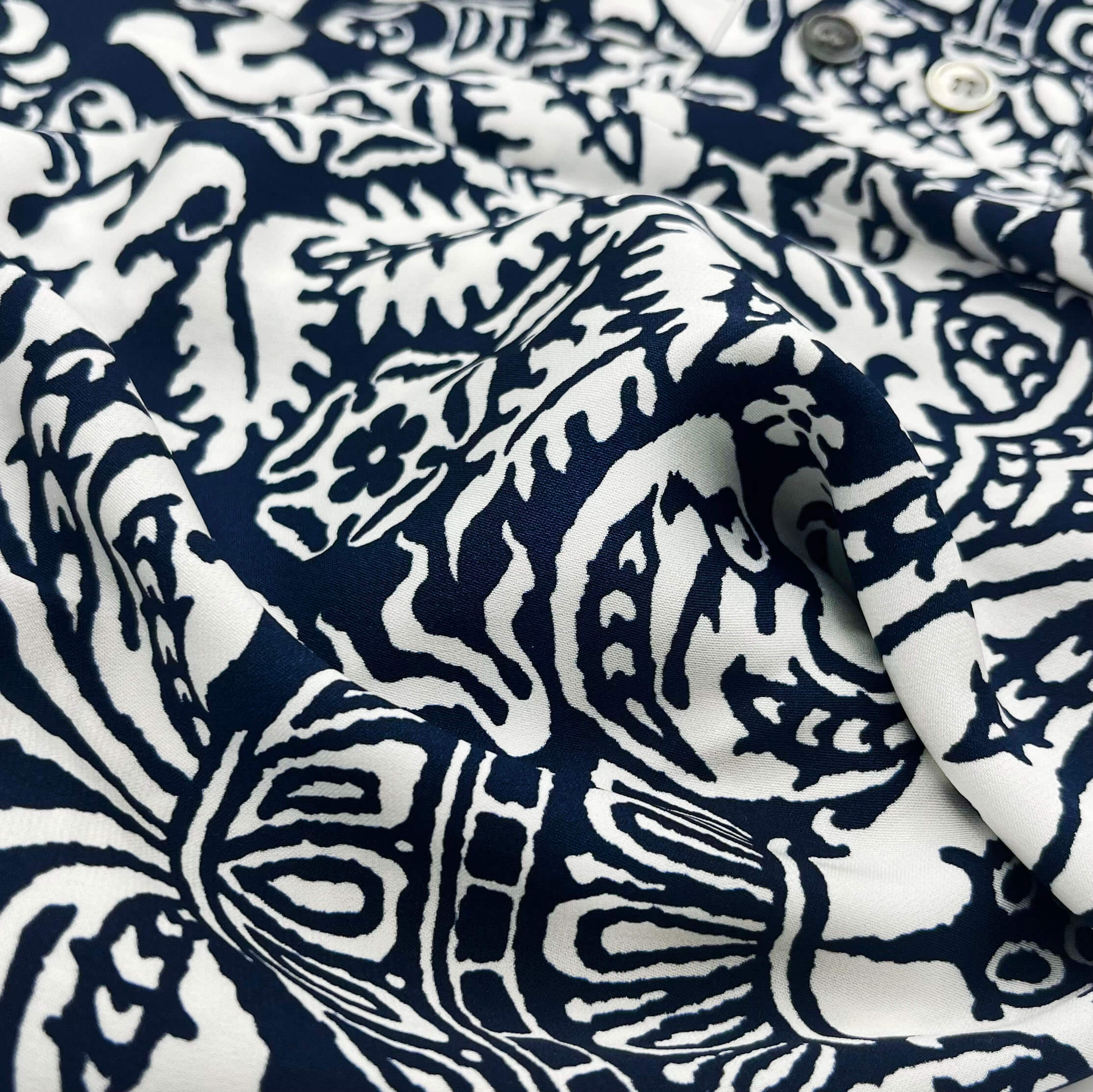 Womens Silk Blouse Indigo Coral