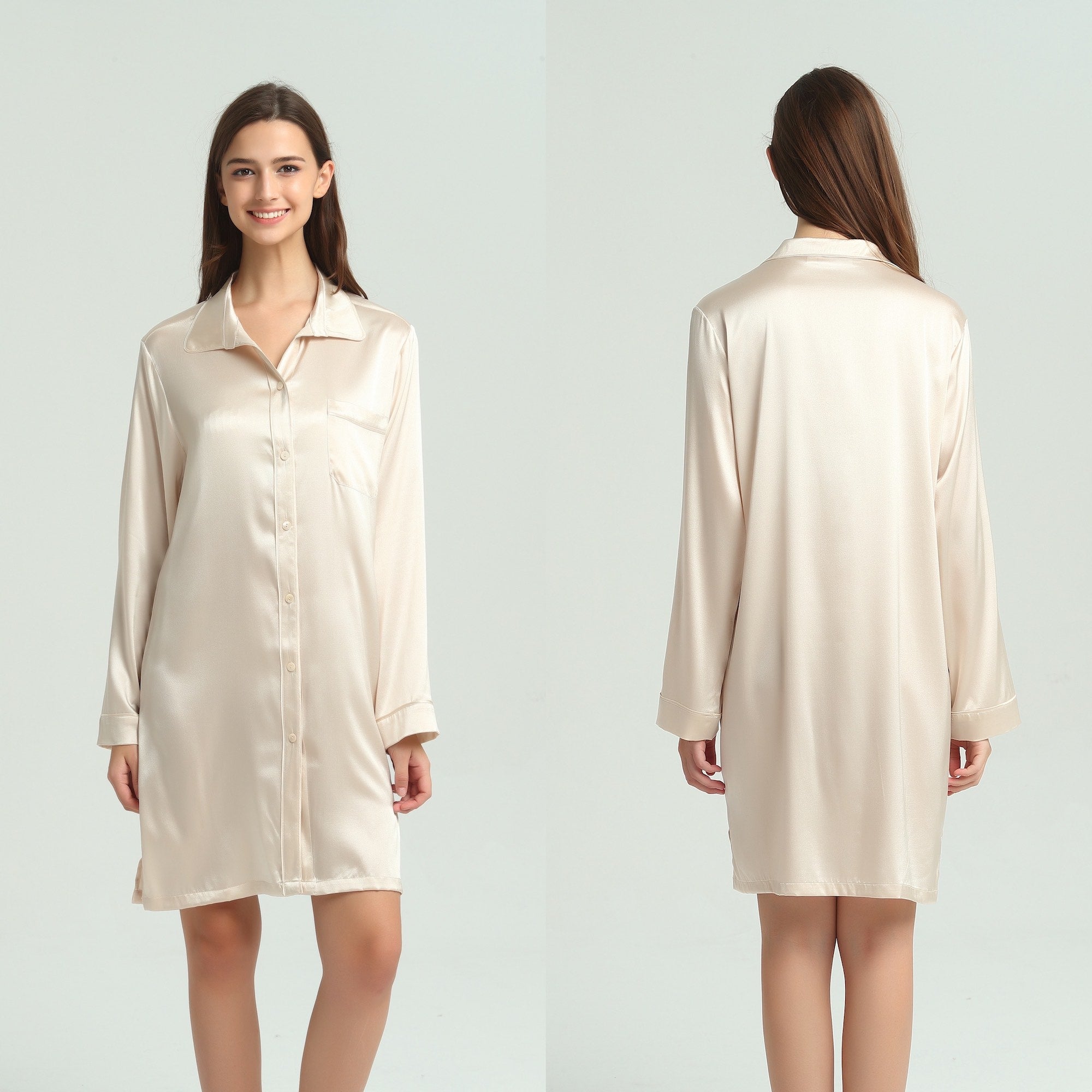 Nude Silk Nightshirt