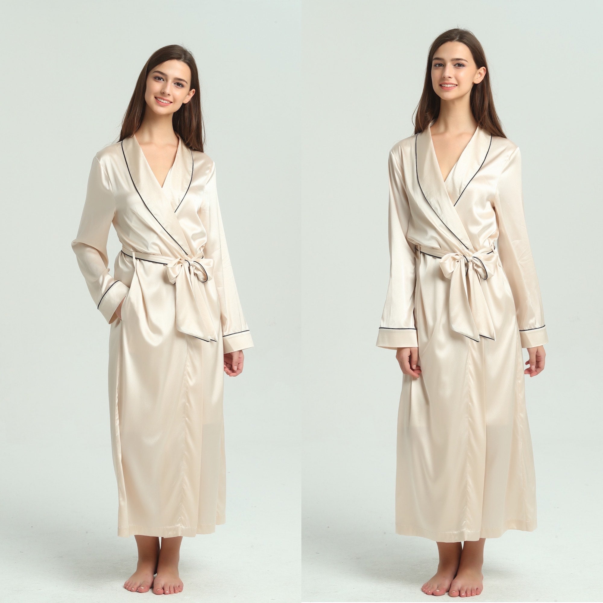 Nude Silk Dressing Gown