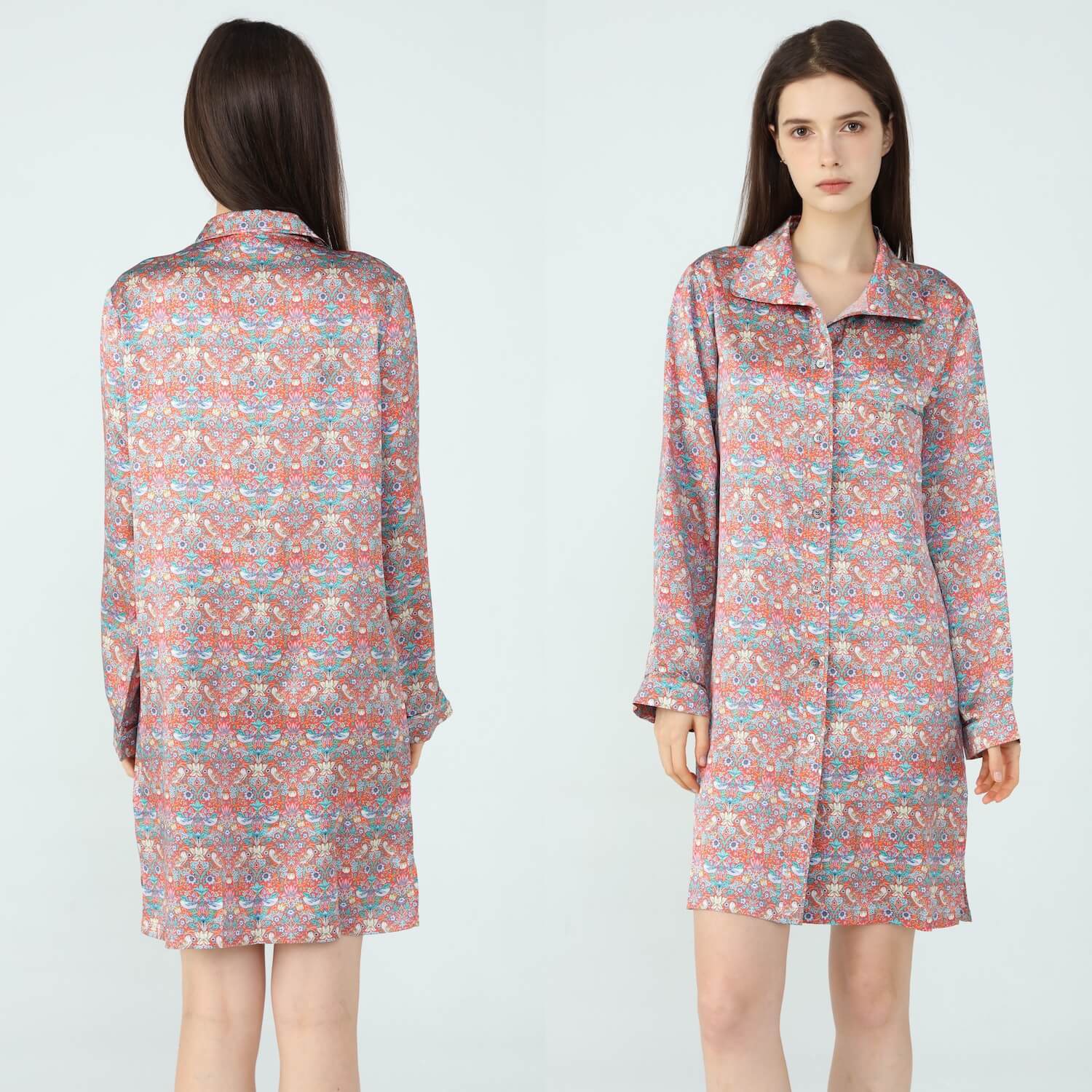 Women’s Liberty Strawberry Thief Tana Lawn Silk Nightshirt