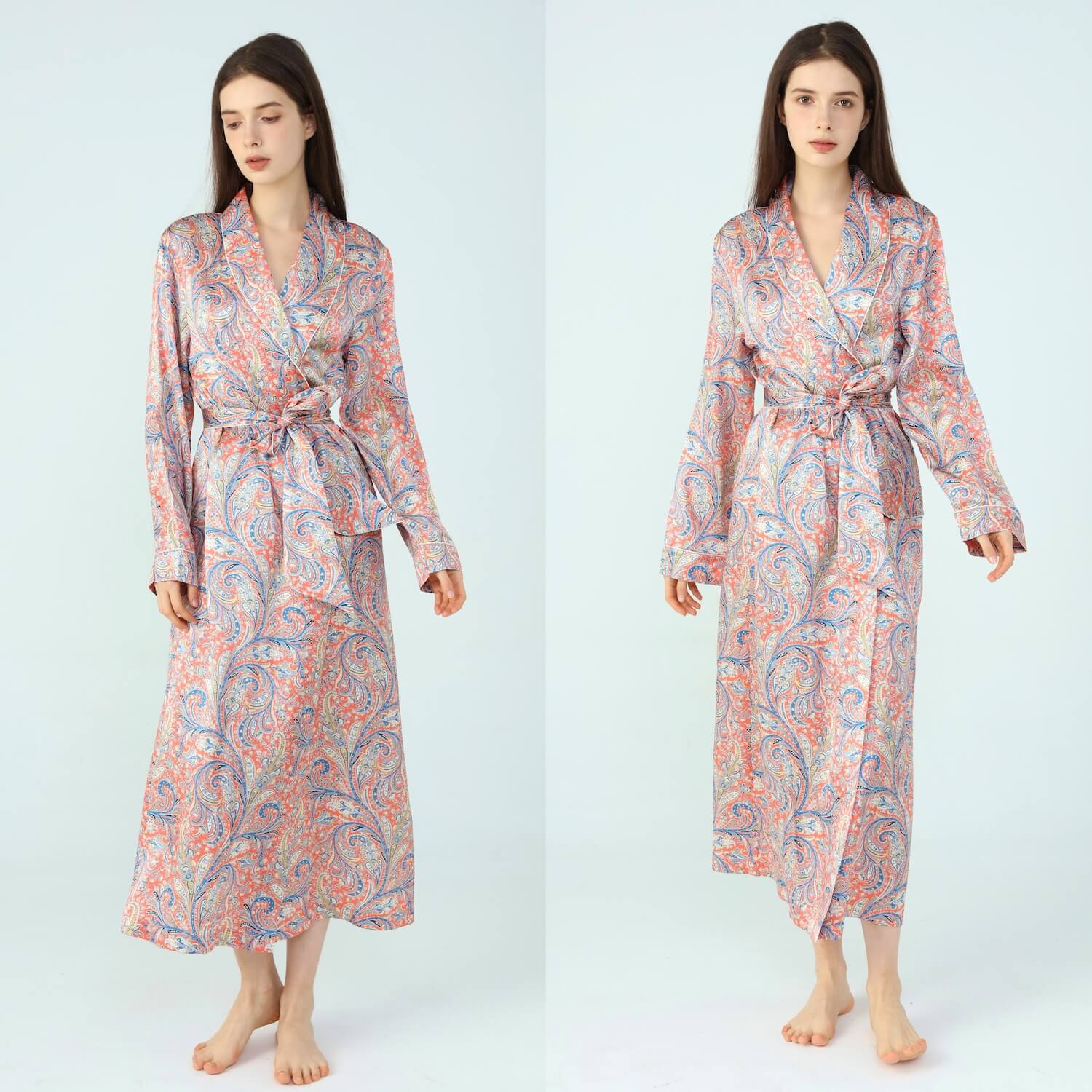 Women’s Liberty Great Missenden Orange Silk Dressing Gown