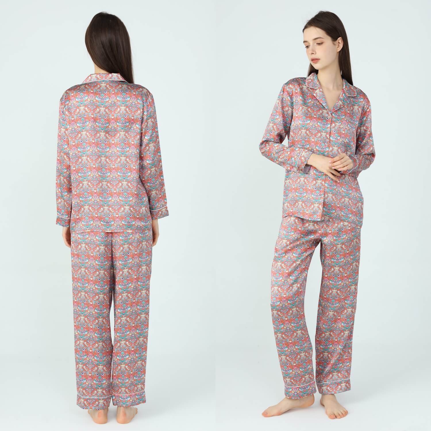 Women’s Liberty Strawberry Thief Tana Lawn Silk Pyjamas