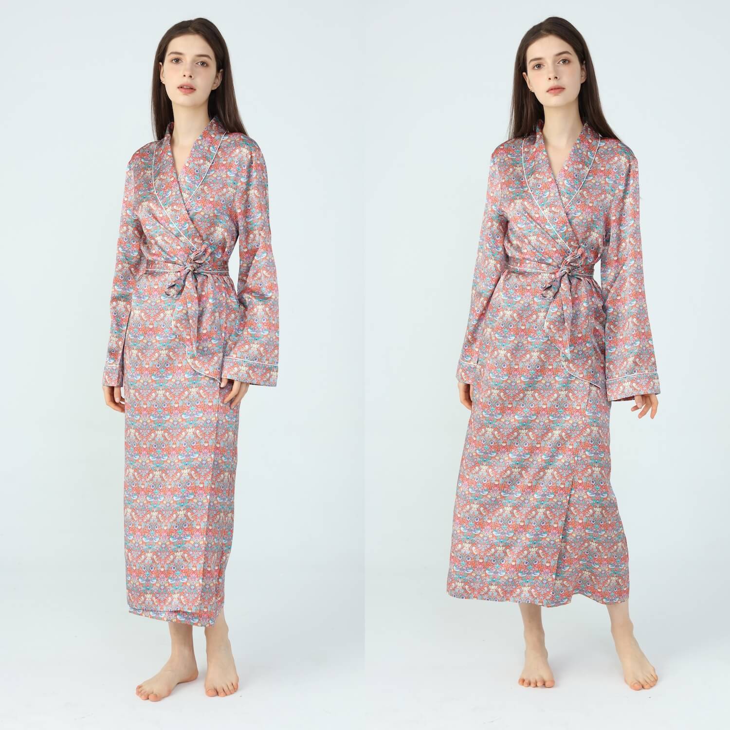 Women’s Liberty Strawberry Thief Tana Lawn Silk Dressing Gown