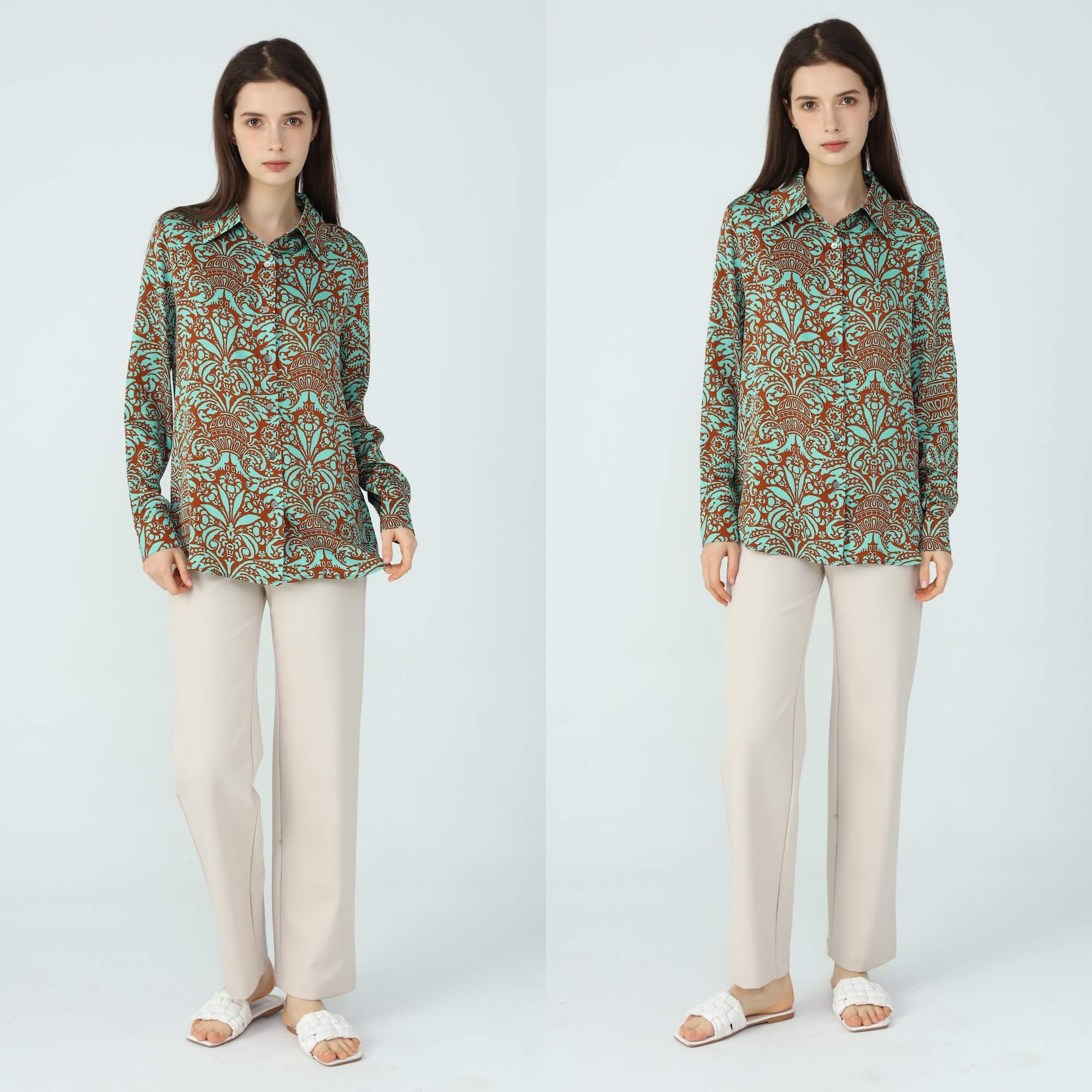 Womens Silk Blouse Hazel Coral