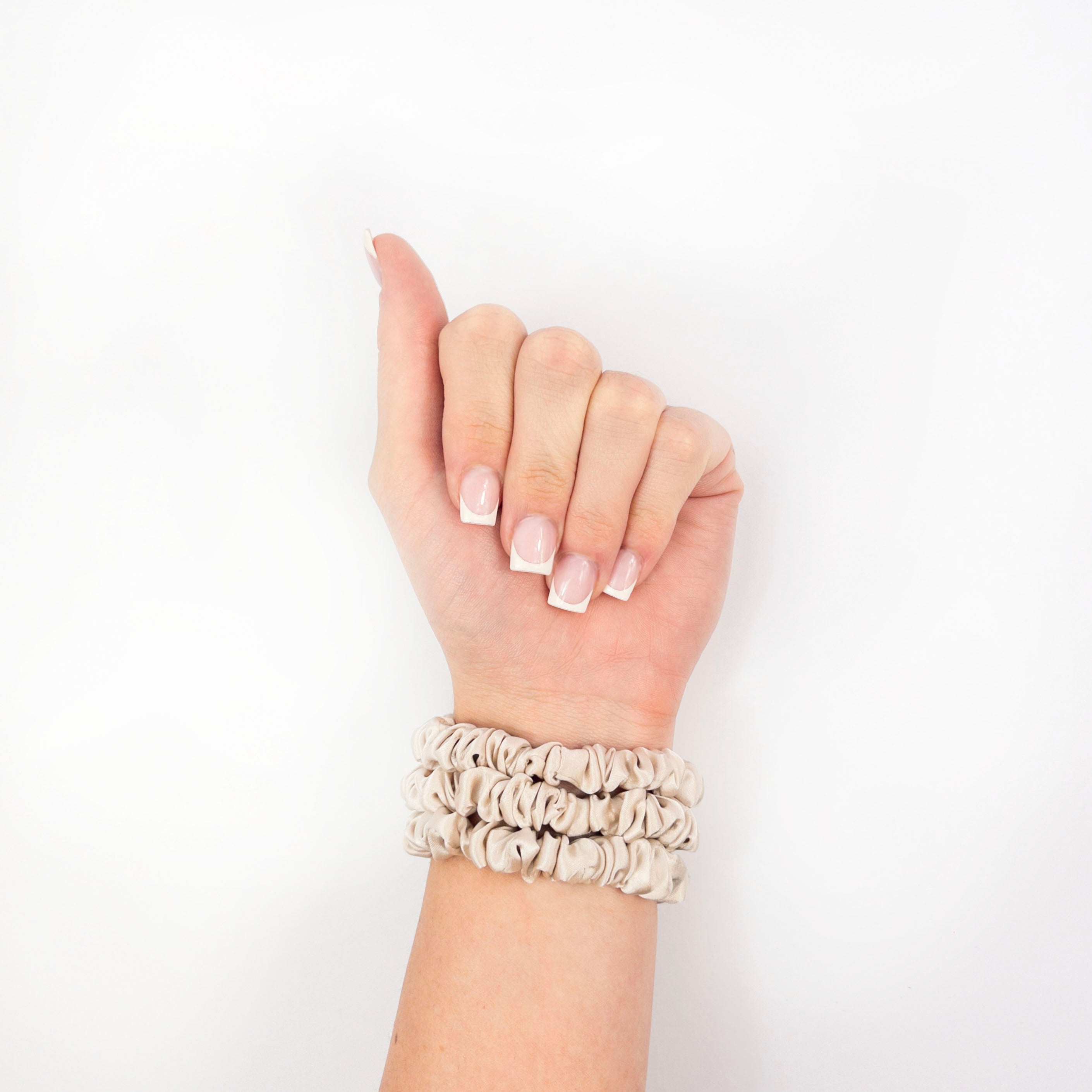Silk Hair Scrunchie Skinny Nude