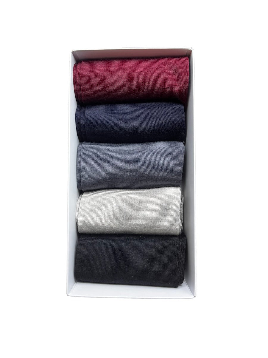 5 Pairs of Ladies' Pure Silk Socks Dark