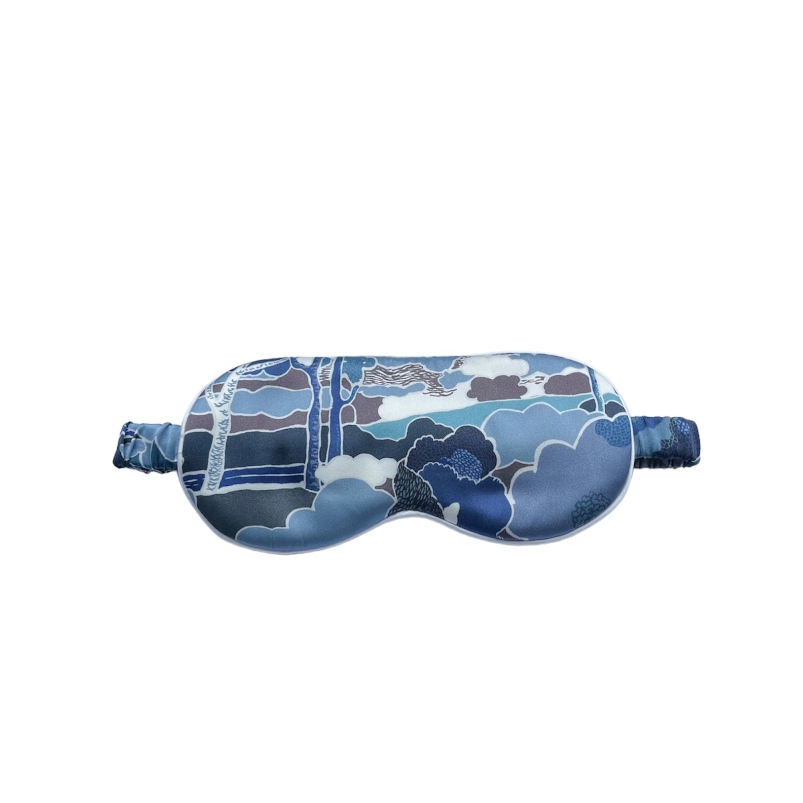 Liberty Fabric Silk Eye Mask Prospect Road Navy