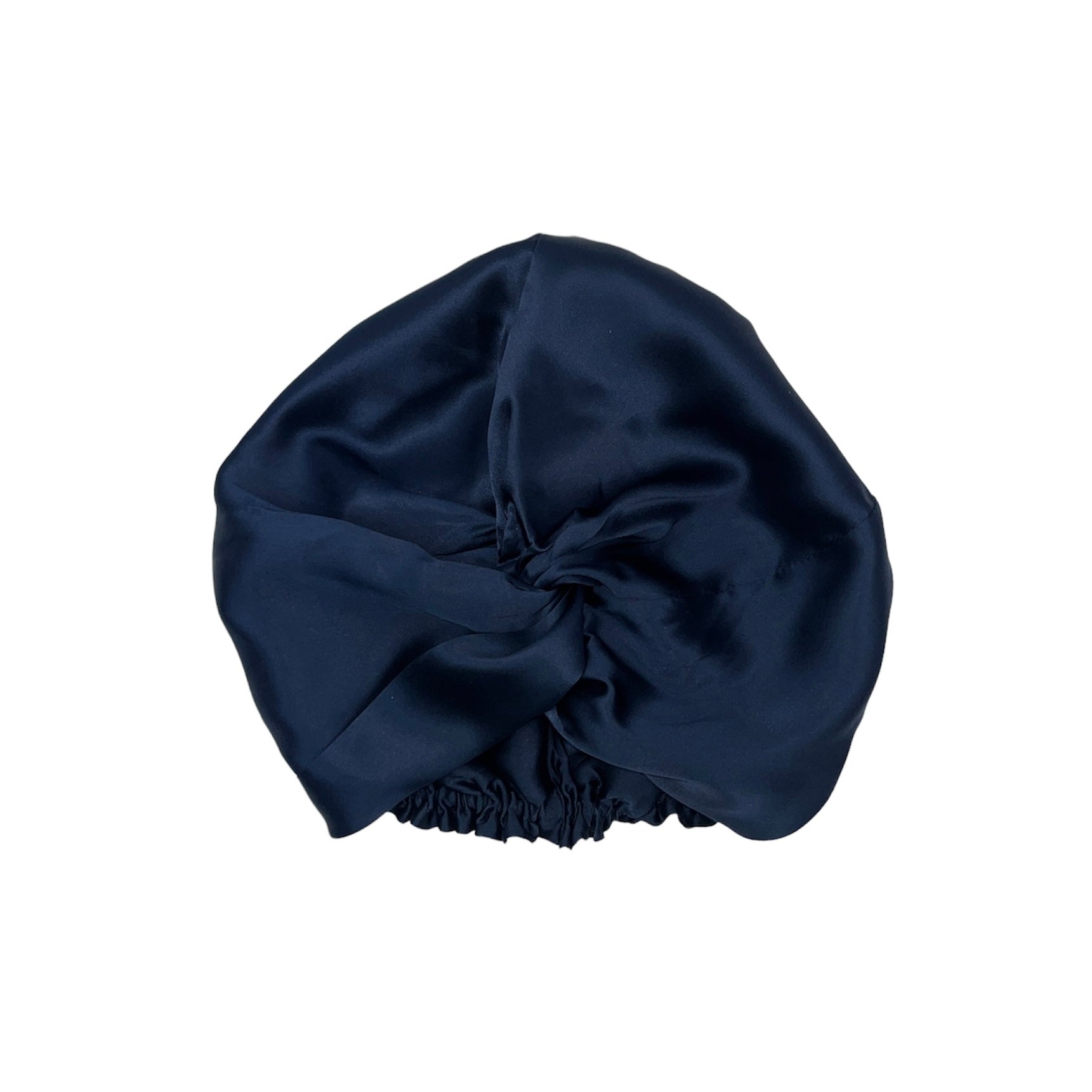 Silk Turban Hair Wrap Bonnet Navy