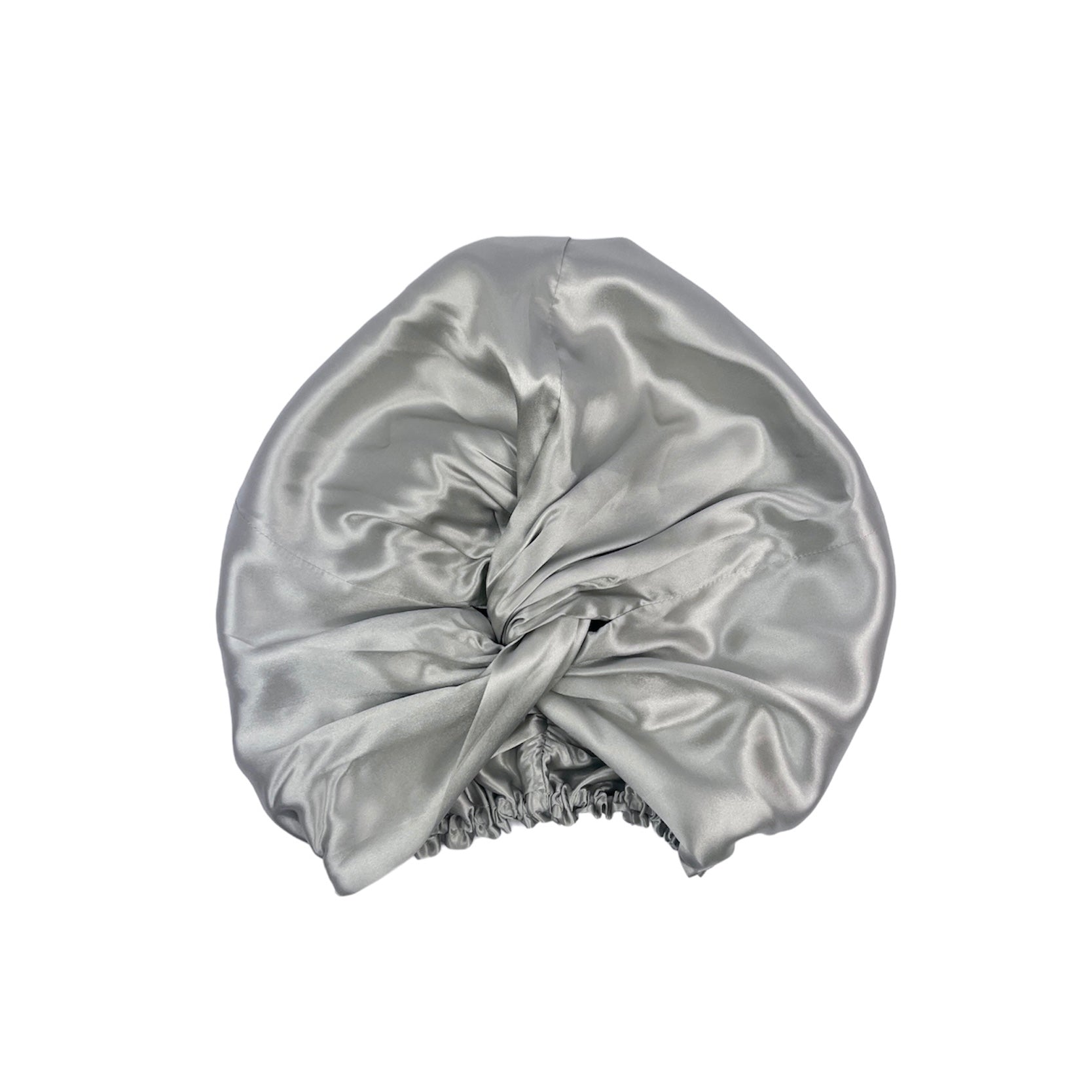 Silk Turban Hair Wrap Bonnet Grey