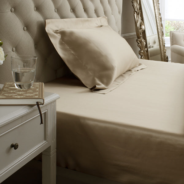 19 Momme Taupe Silk Fitted Sheet
