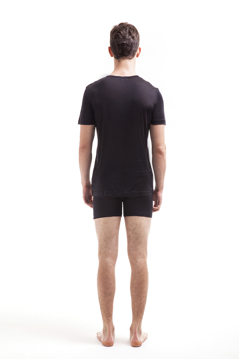Mens Pure Silk Thermal T-Shirt - Black