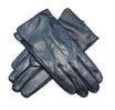 Mens Lambskin Leather & Cashmere Lined Gloves - Black