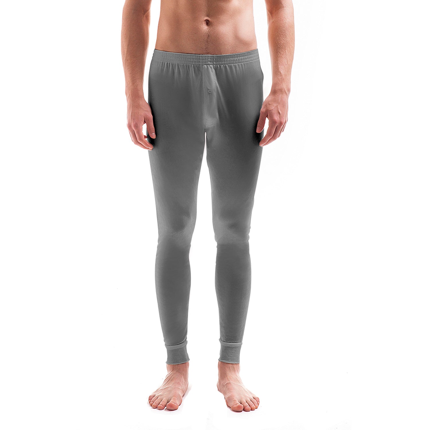 Men's Pure Silk Thermal Long Johns Grey Jasmine Silk