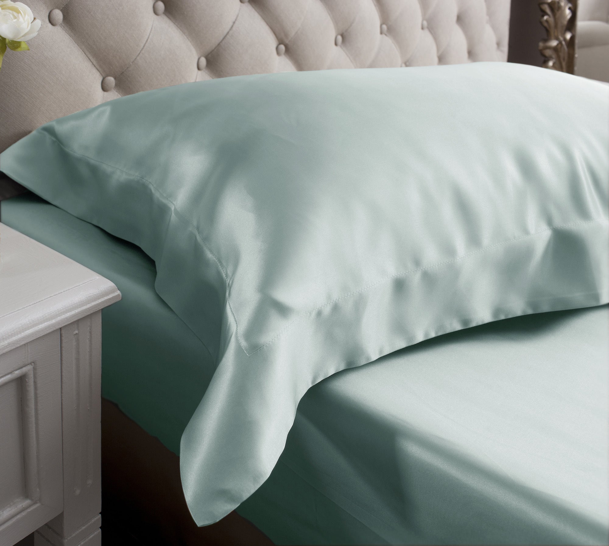 Duck Egg Oxford Silk Pillowcase