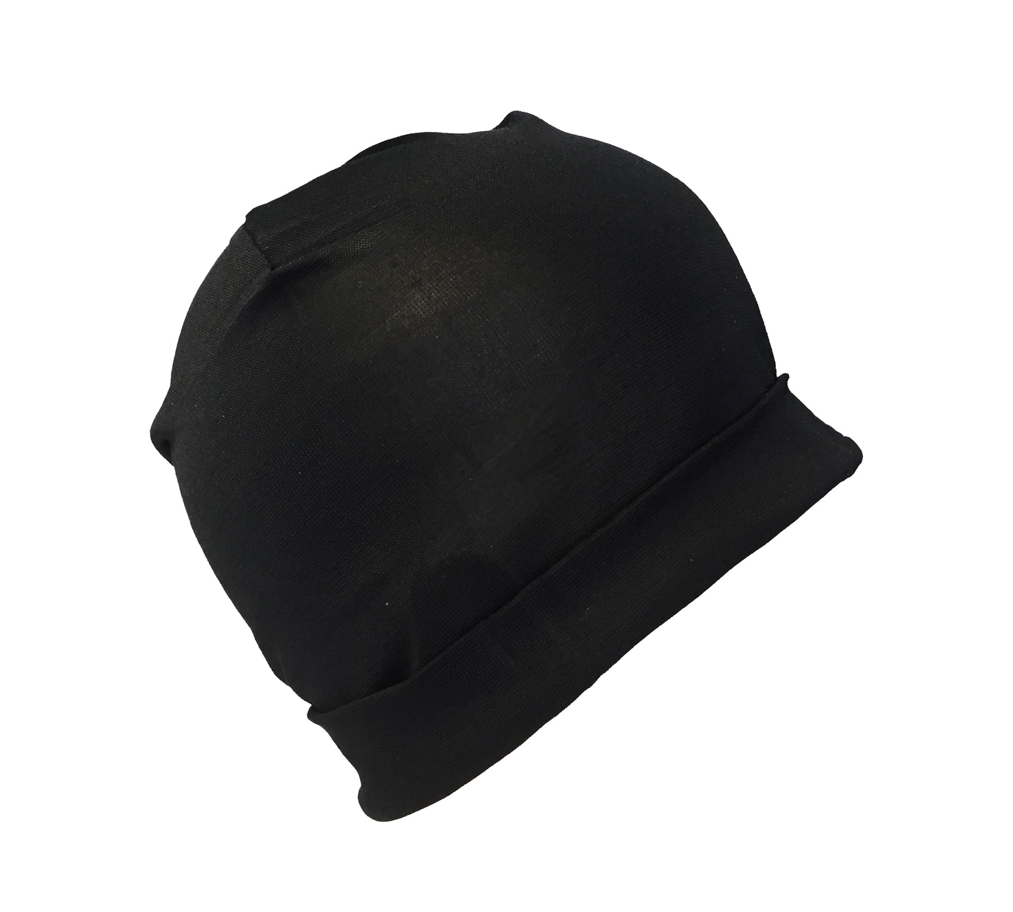 Pure Silk Beanie Hat in Black Jasmine Silk