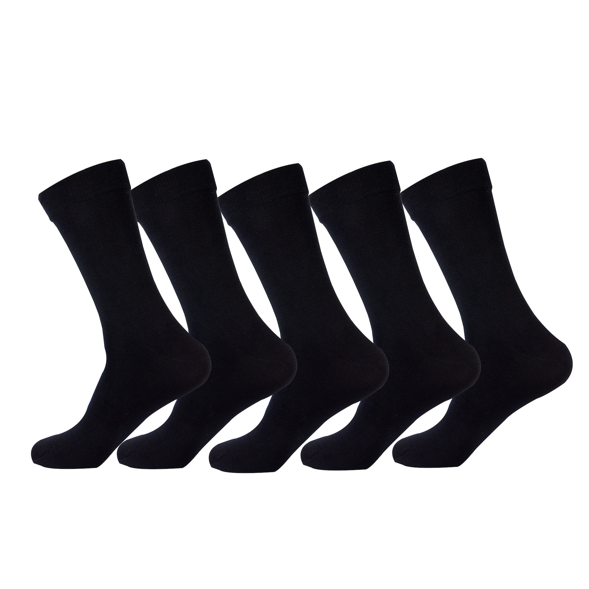 5 Pairs of Men's Pure Silk Socks Black