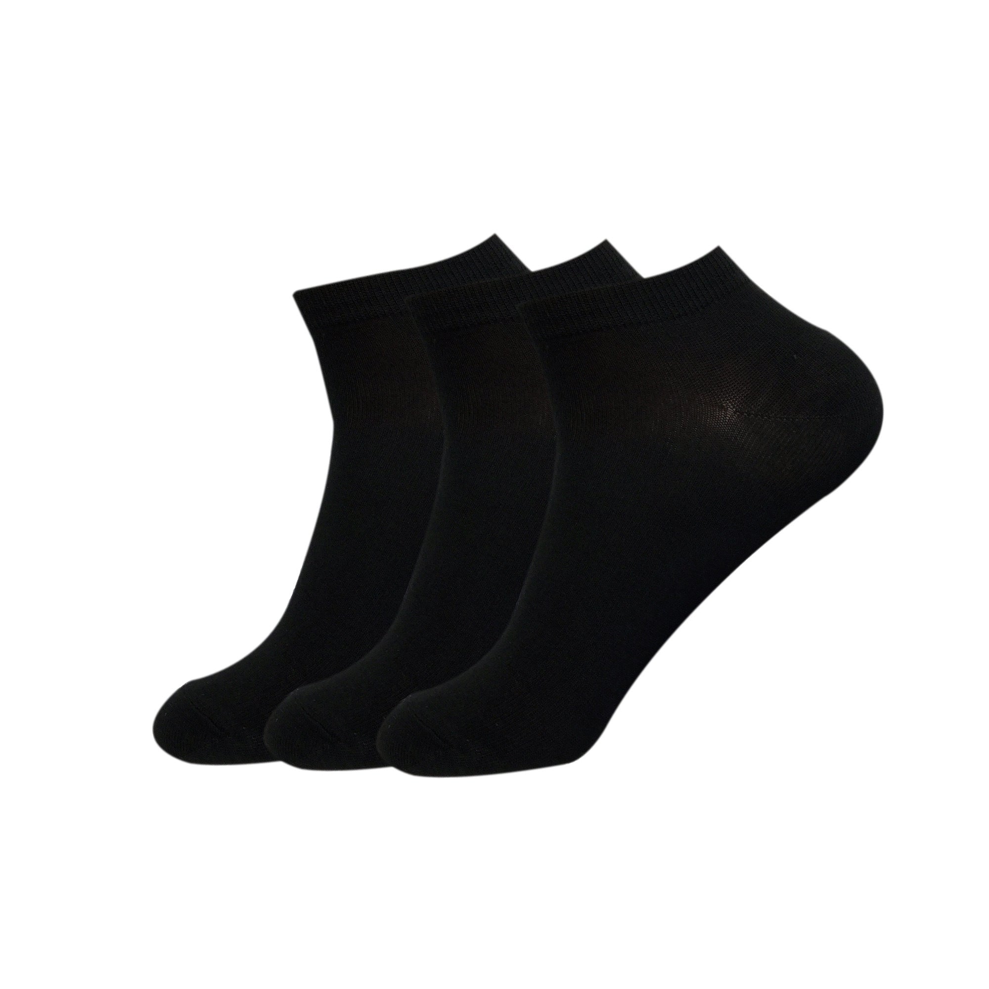 3 Pairs of Ladies' Bamboo Trainer Socks Black