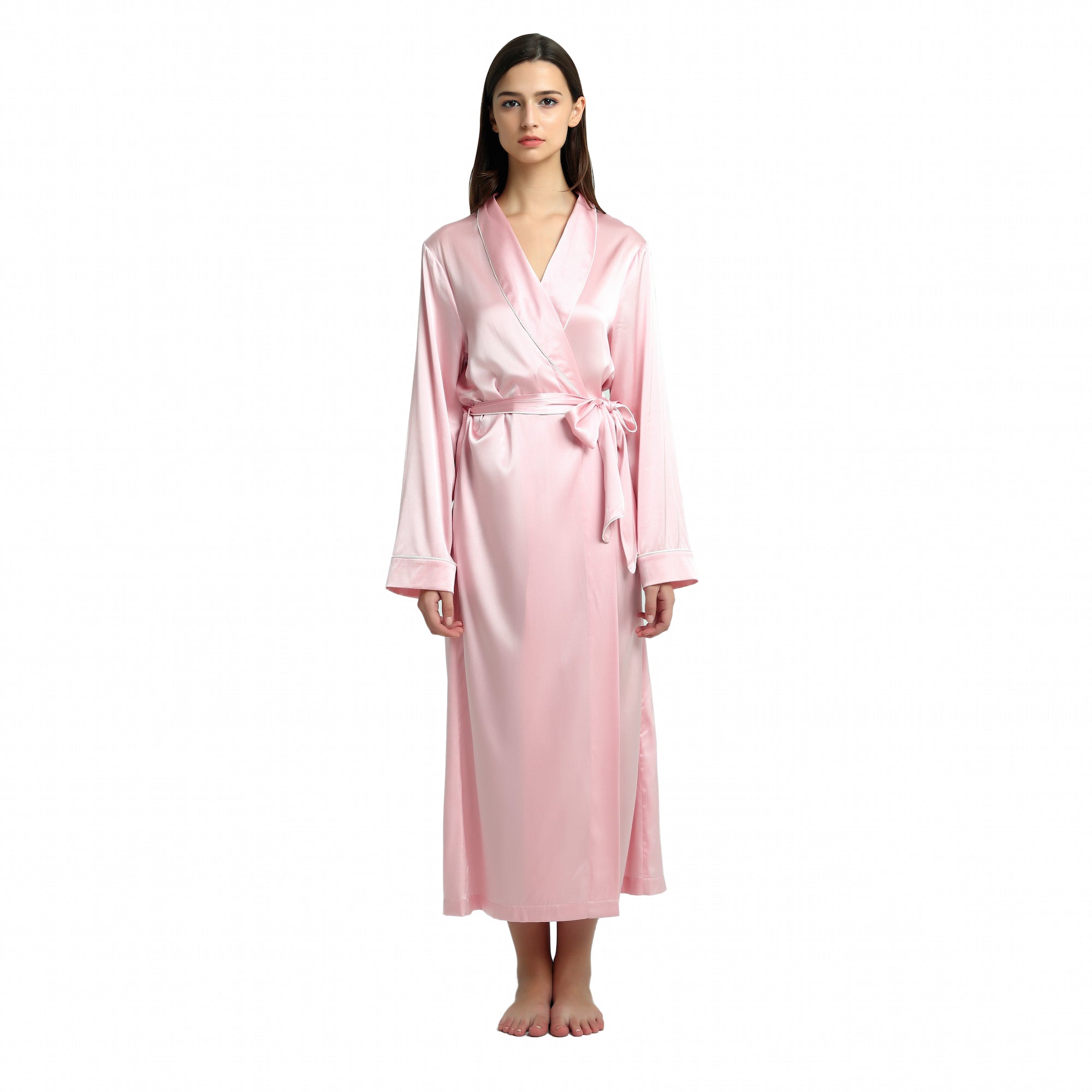 Pink Silk Dressing Gown | Jasmine Silk Pink Silk Dressing Gown | Jasmine Silk