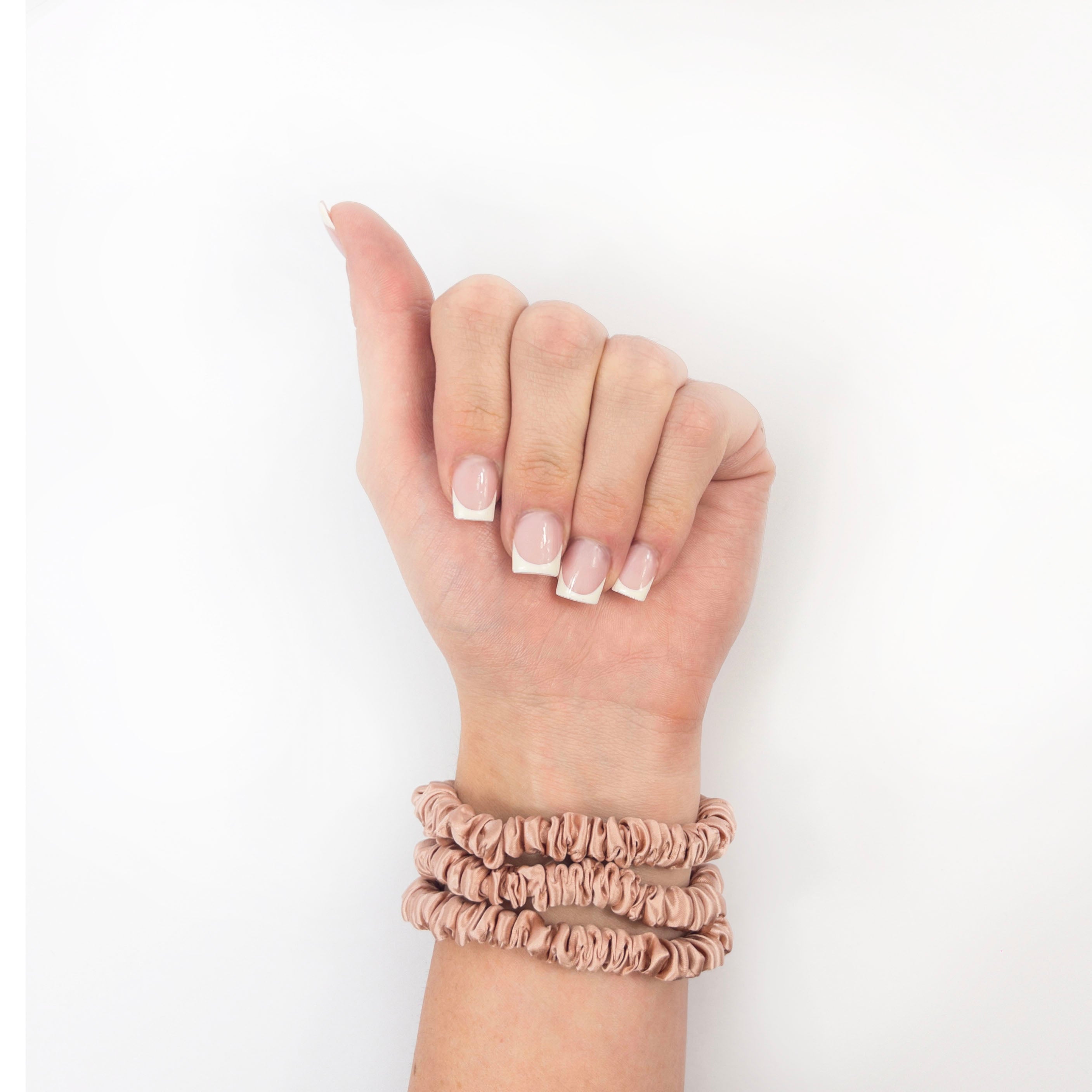 Silk Hair Scrunchie Skinny Rose Gold