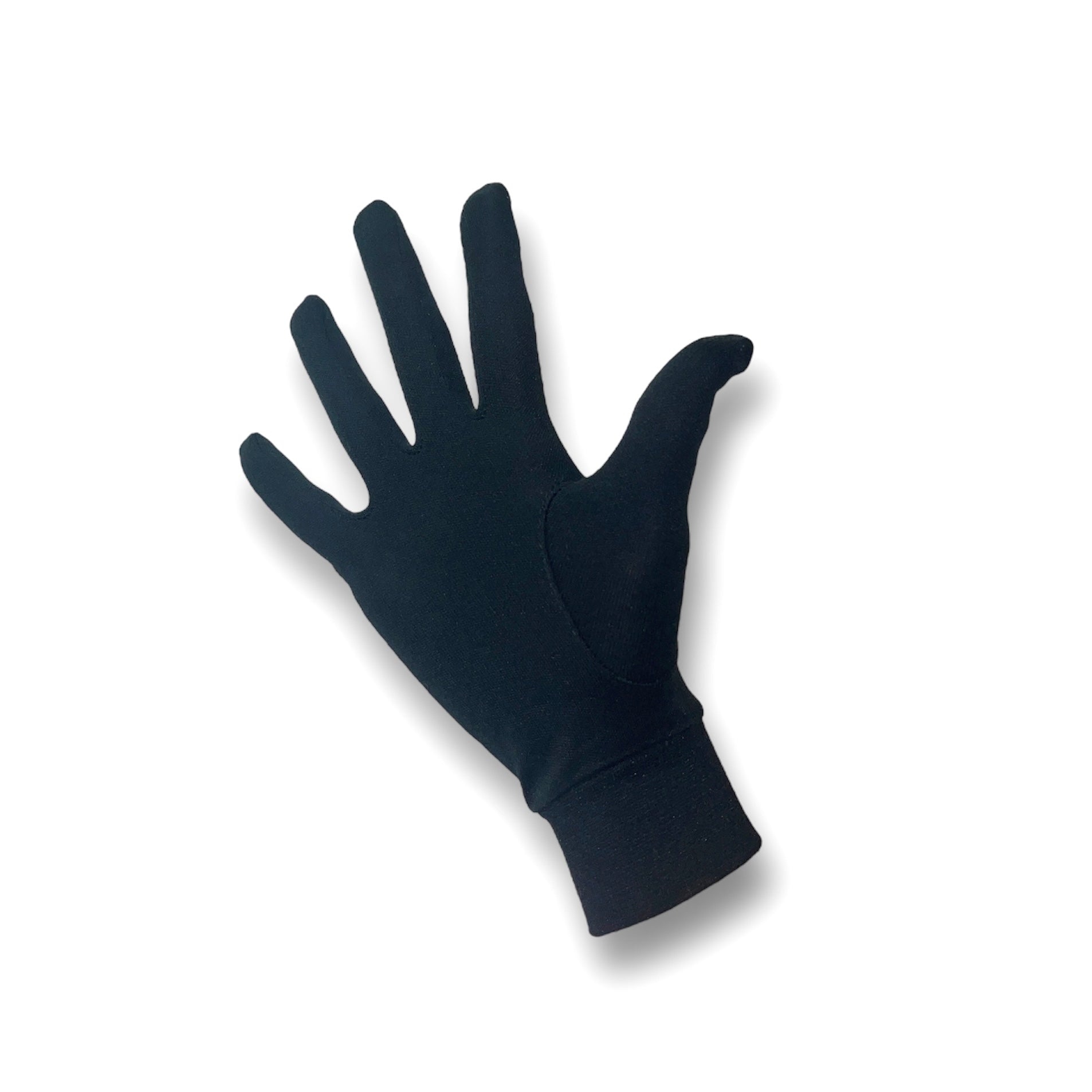Silk Gloves Liner Black Jasmine Silk - Main Image