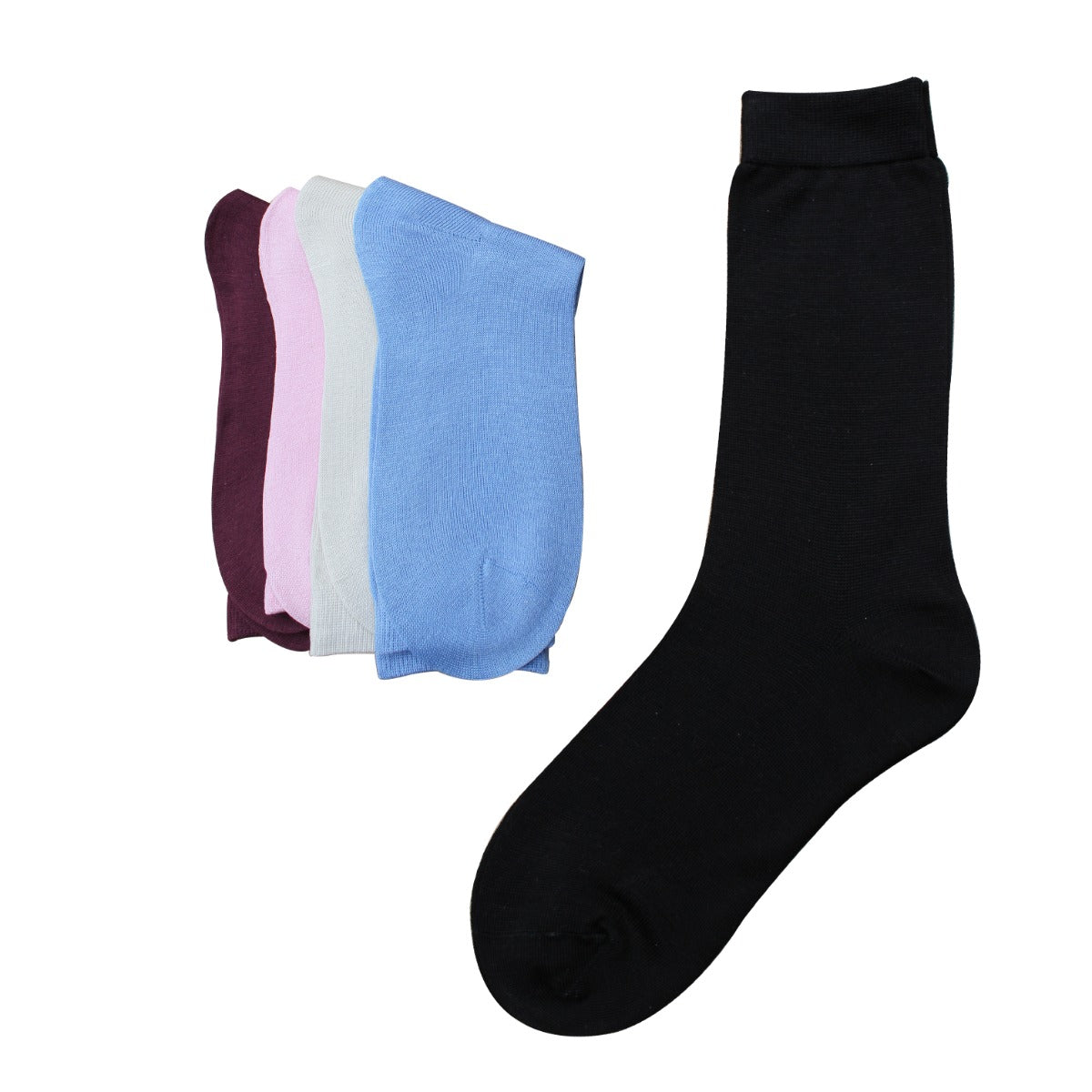 5 Pairs of Ladies' Pure Silk Socks Mixed