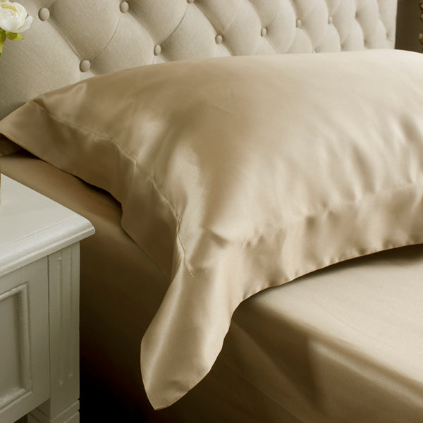 Taupe Oxford Square Silk Pillowcase