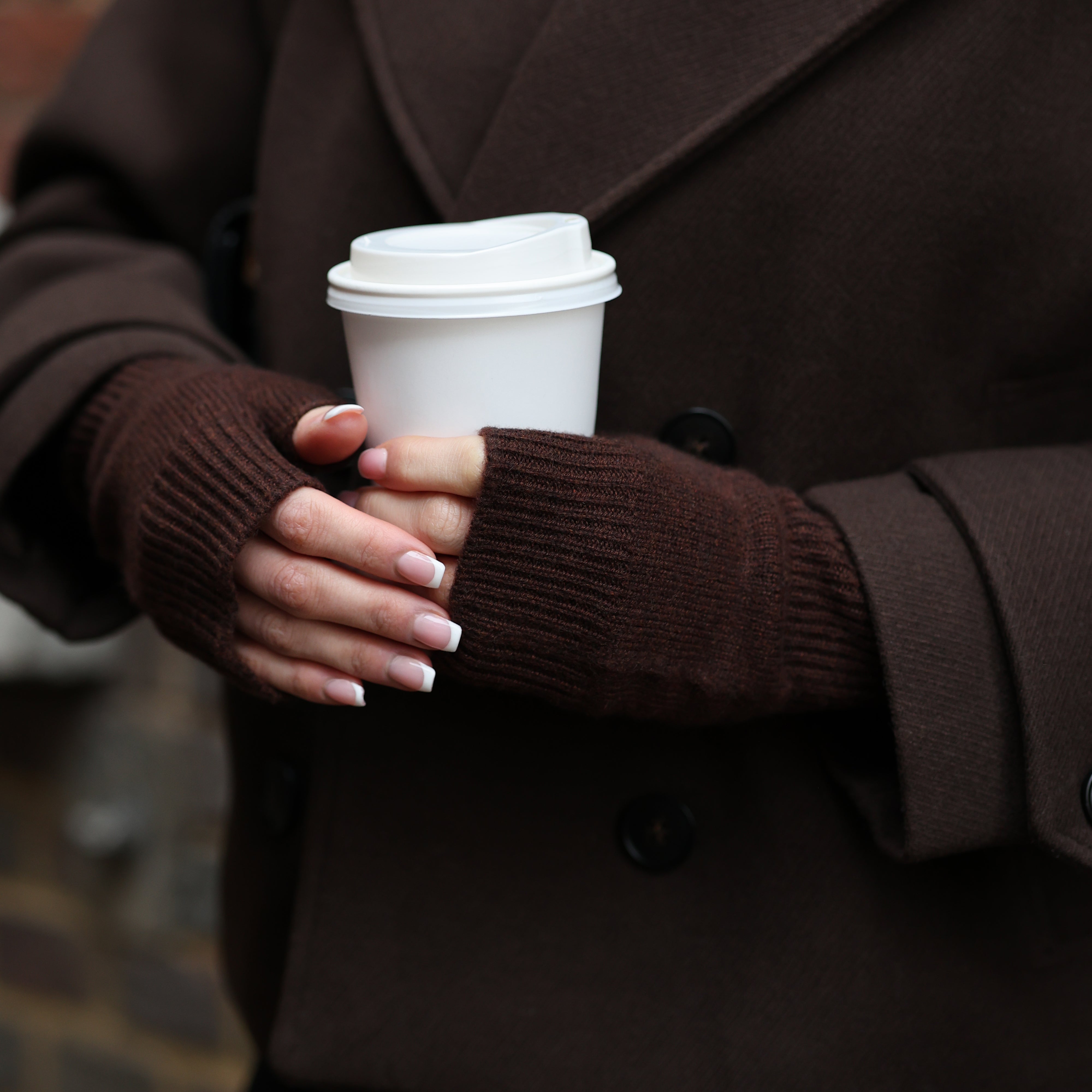 Fingerless Cashmere Gloves Americano