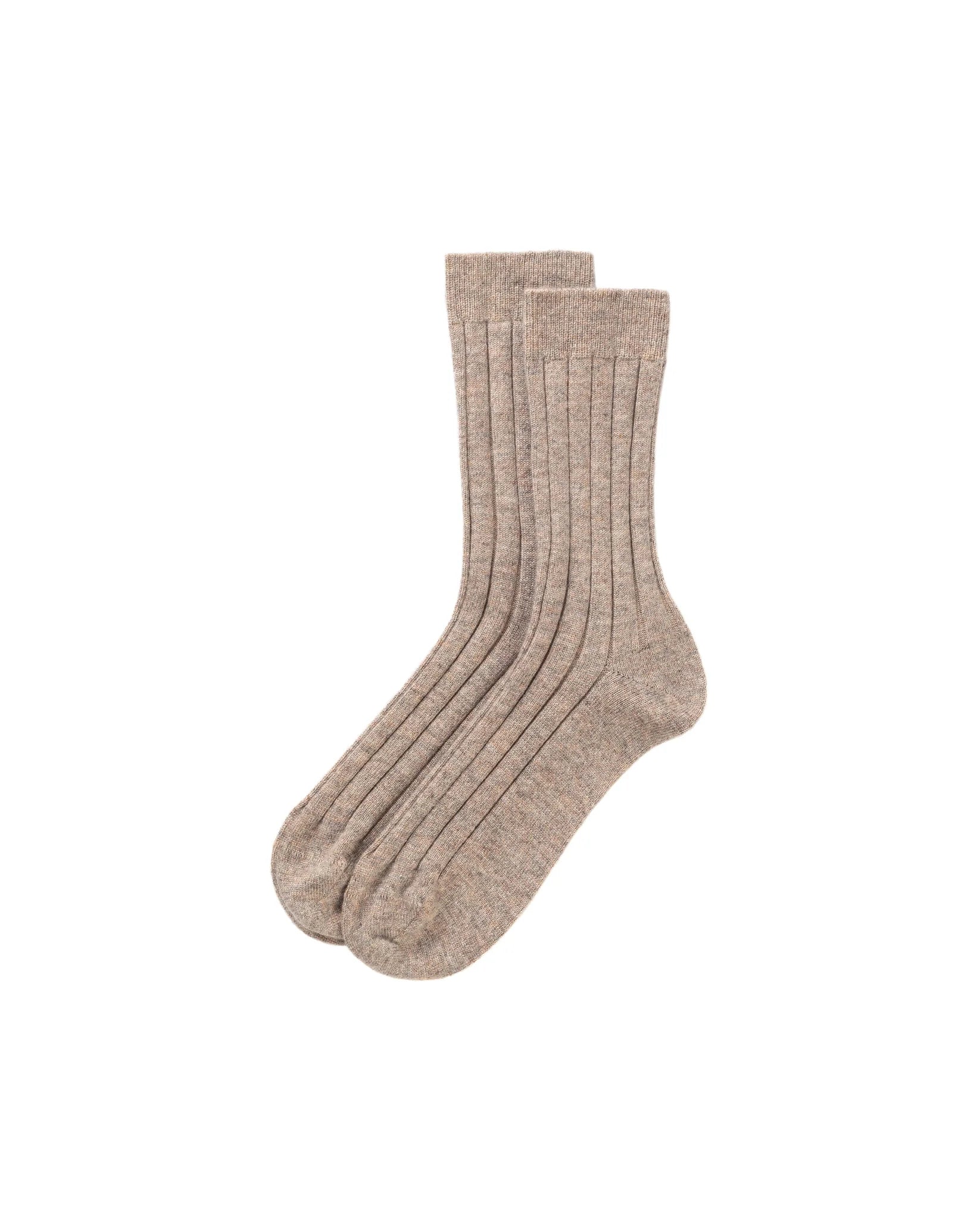 Mens Cashmere Socks Beige
