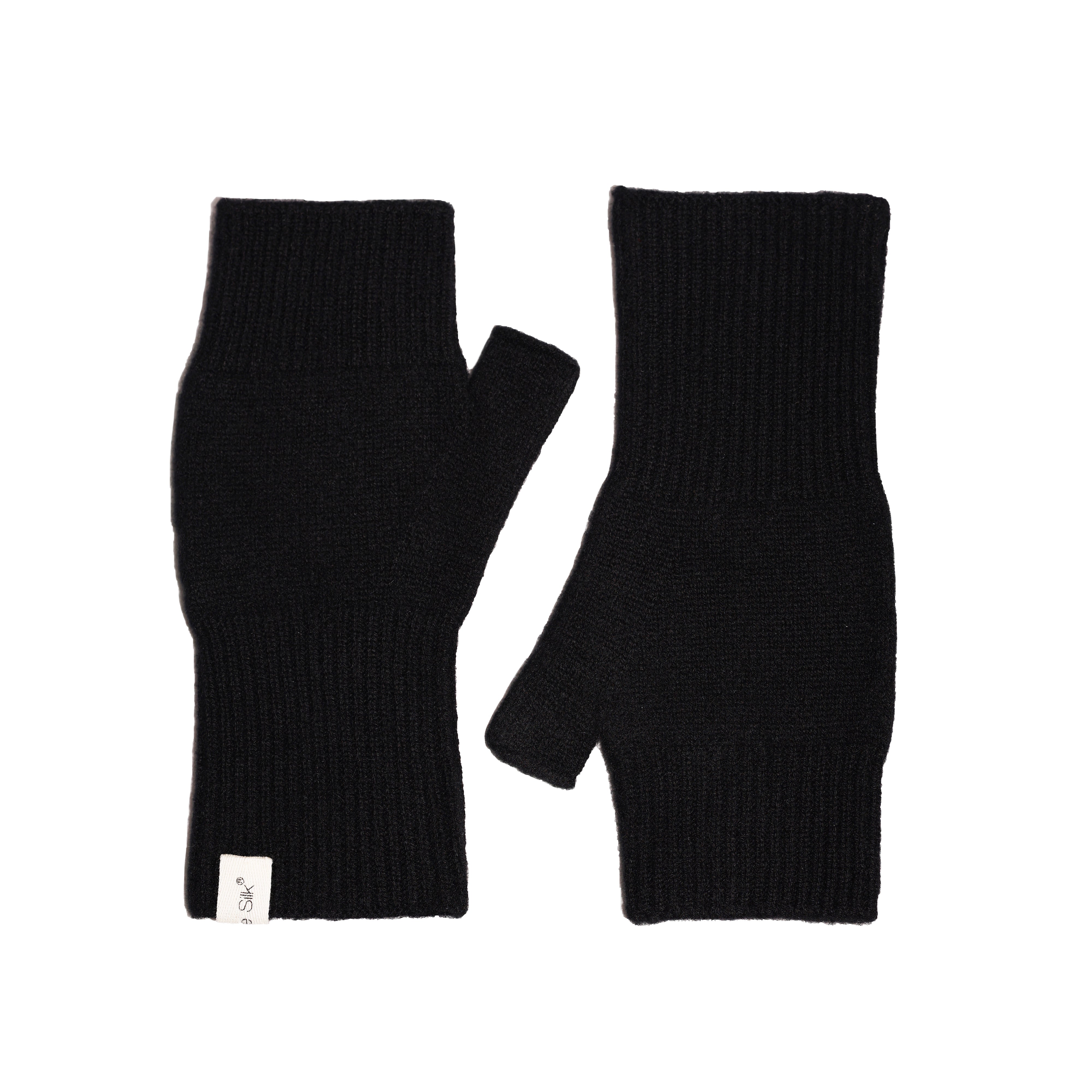Fingerless Cashmere Gloves Black